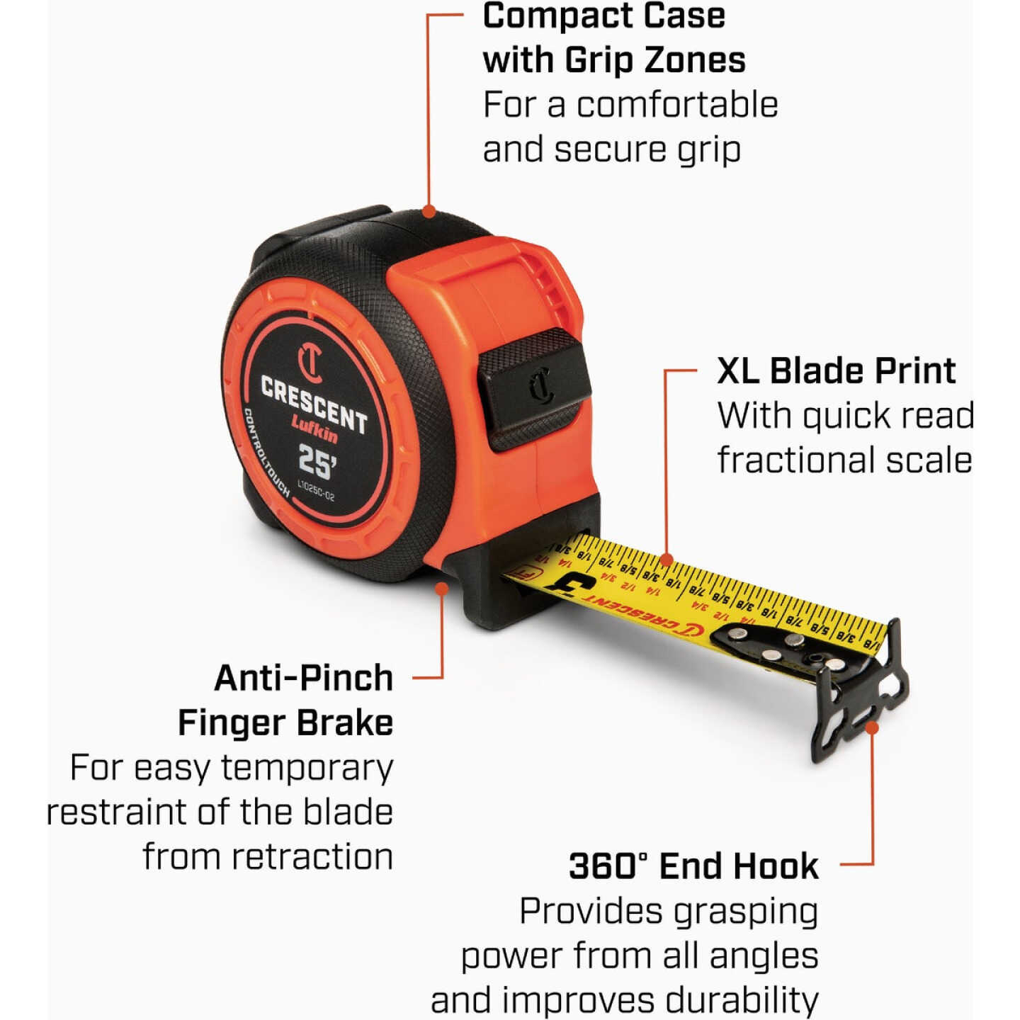 Crescent Lufkin Controltouch 25 Ft. Engineers Tape Measure Image 2