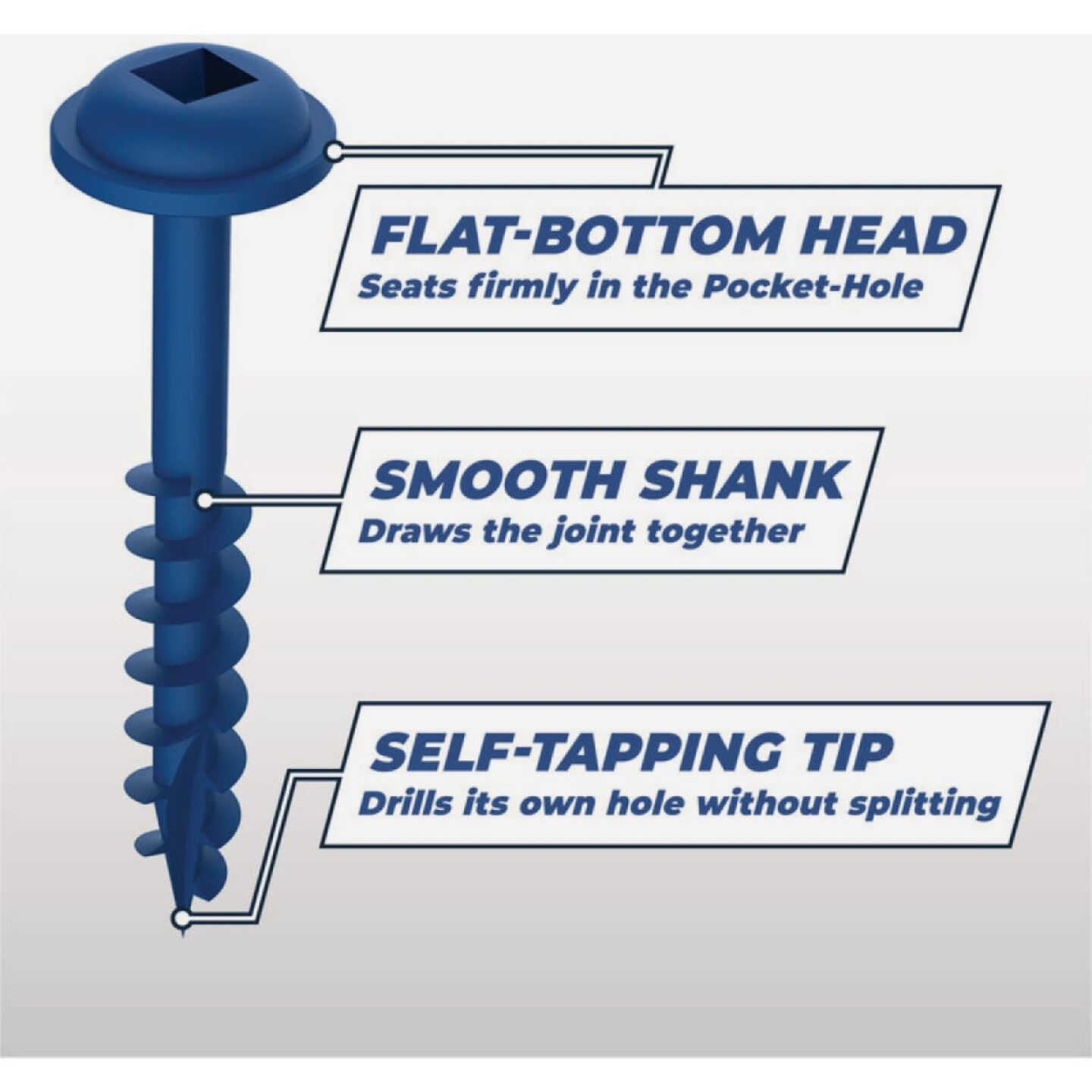Kreg Blue-Kote #8 x 2 In. Square Coarse Thread Maxi-Loc Head Pocket-Hole Screw (50 Ct.) Image 2