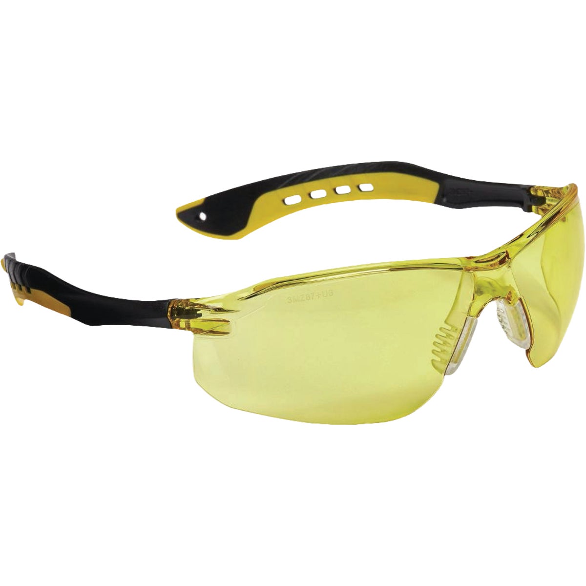 3M Black/Yellow Frame Flat Temple Safety Glasses with Anti-Scratch Amber Lenses Image 4