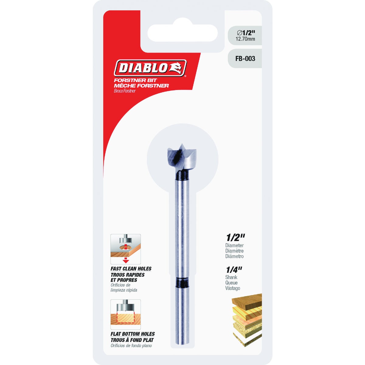 Diablo 1/2 In. x 3-1/2 In. HSS Forstner Drill Bit
