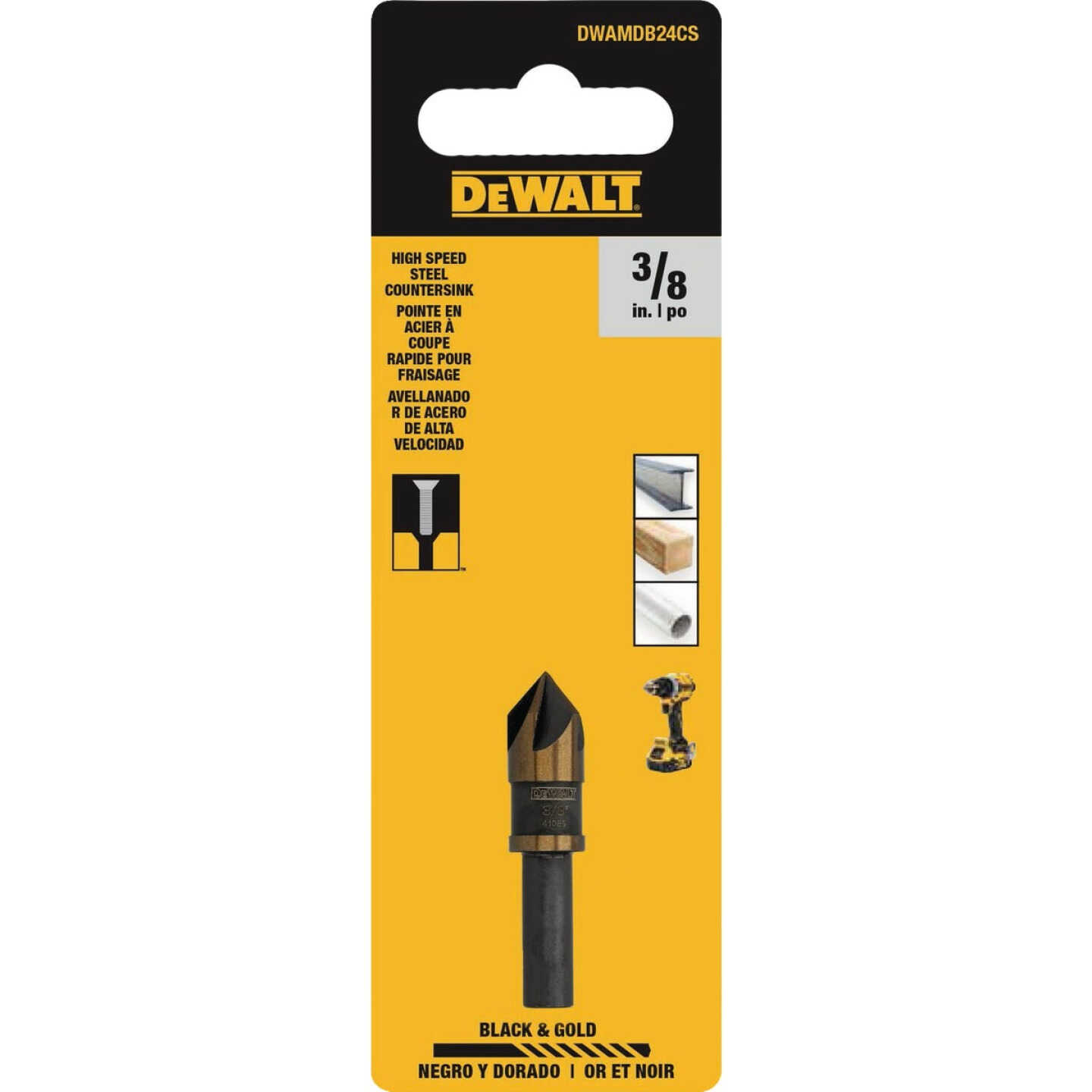 DEWALT 3/8 In. High Speed Steel Countersink Image 1