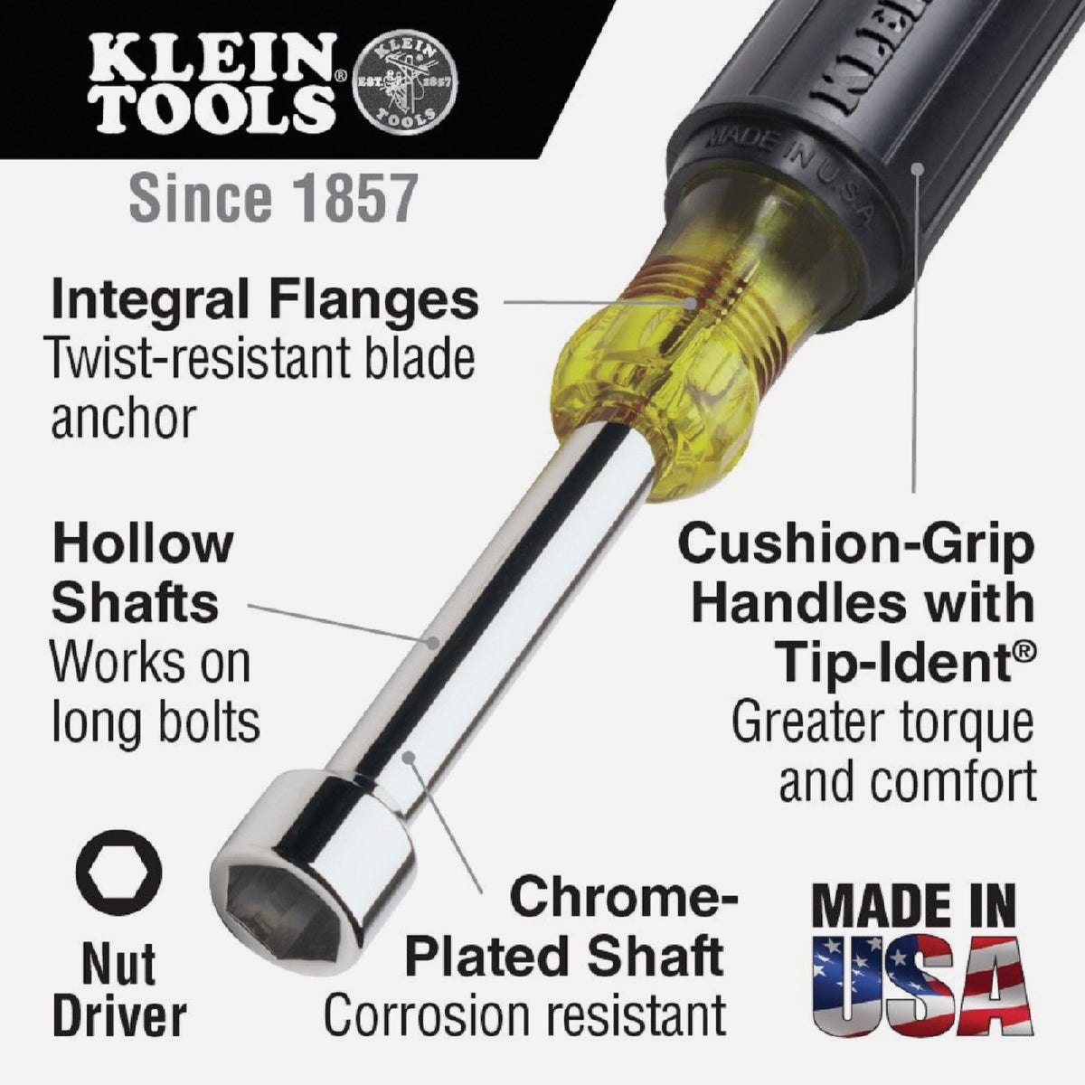 Klein Standard 3 In. Hollow Shaft Nut Driver Set, 7-Piece Image 2
