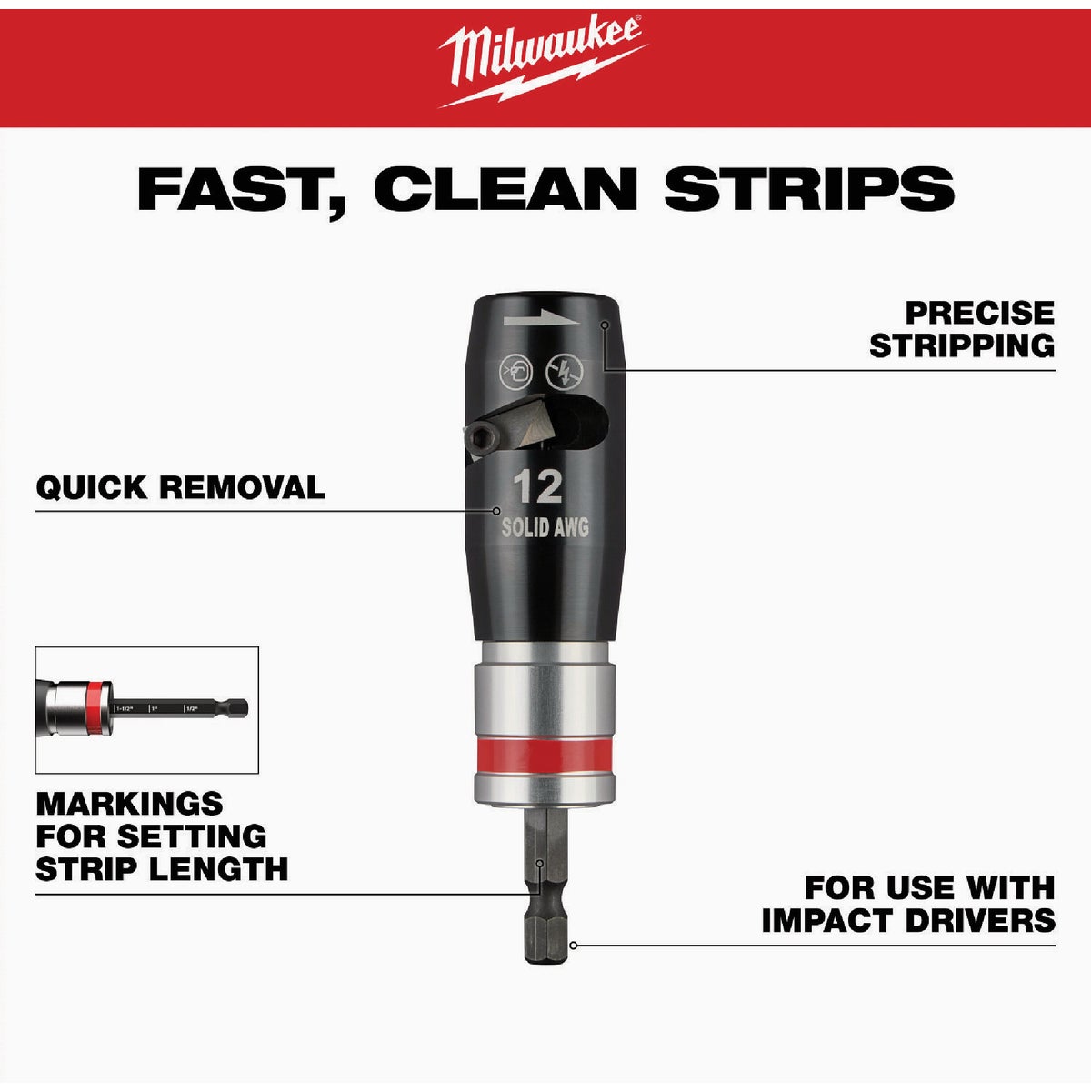 Milwaukee Solid Wire Stripper Set (4-Piece) Image 3
