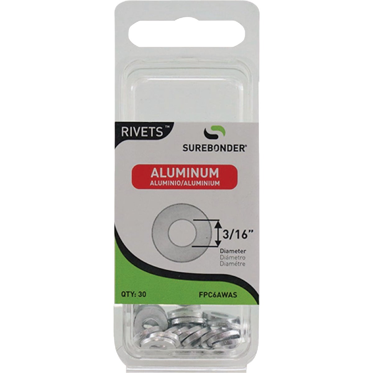 Surebonder 3/16 In. Aluminum Rivet Washer (30-Pack)