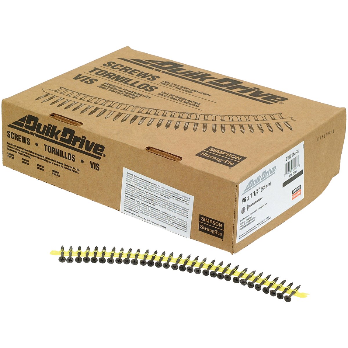 DWC Drywall Screw (Collated)  #6 x 1-1/4 in. #2 Phillips Bugle-Head (2500-Qty)