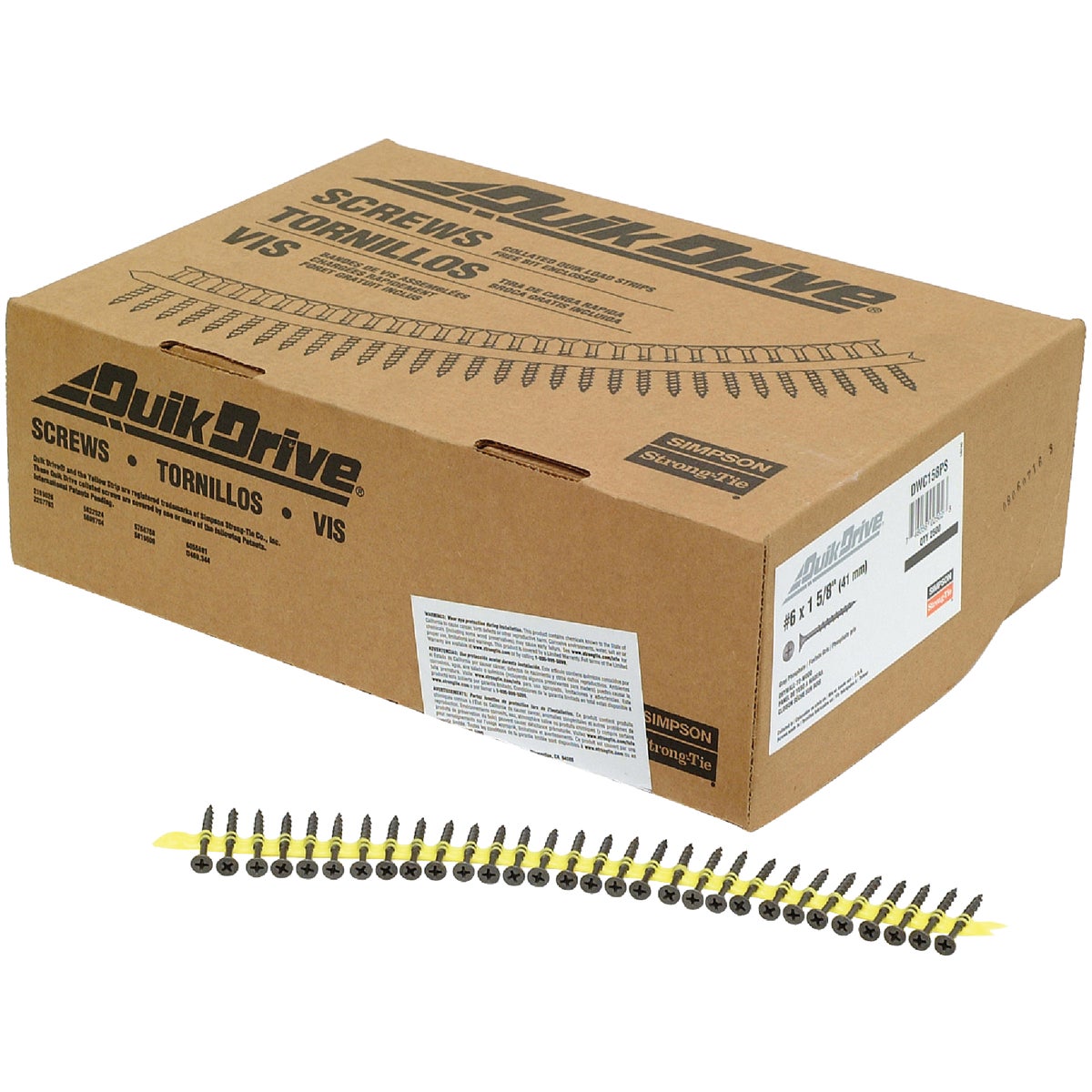 DWC Drywall Screw (Collated)  #6 x 1-5/8 in. #2 Phillips Bugle-Head (2500-Qty)