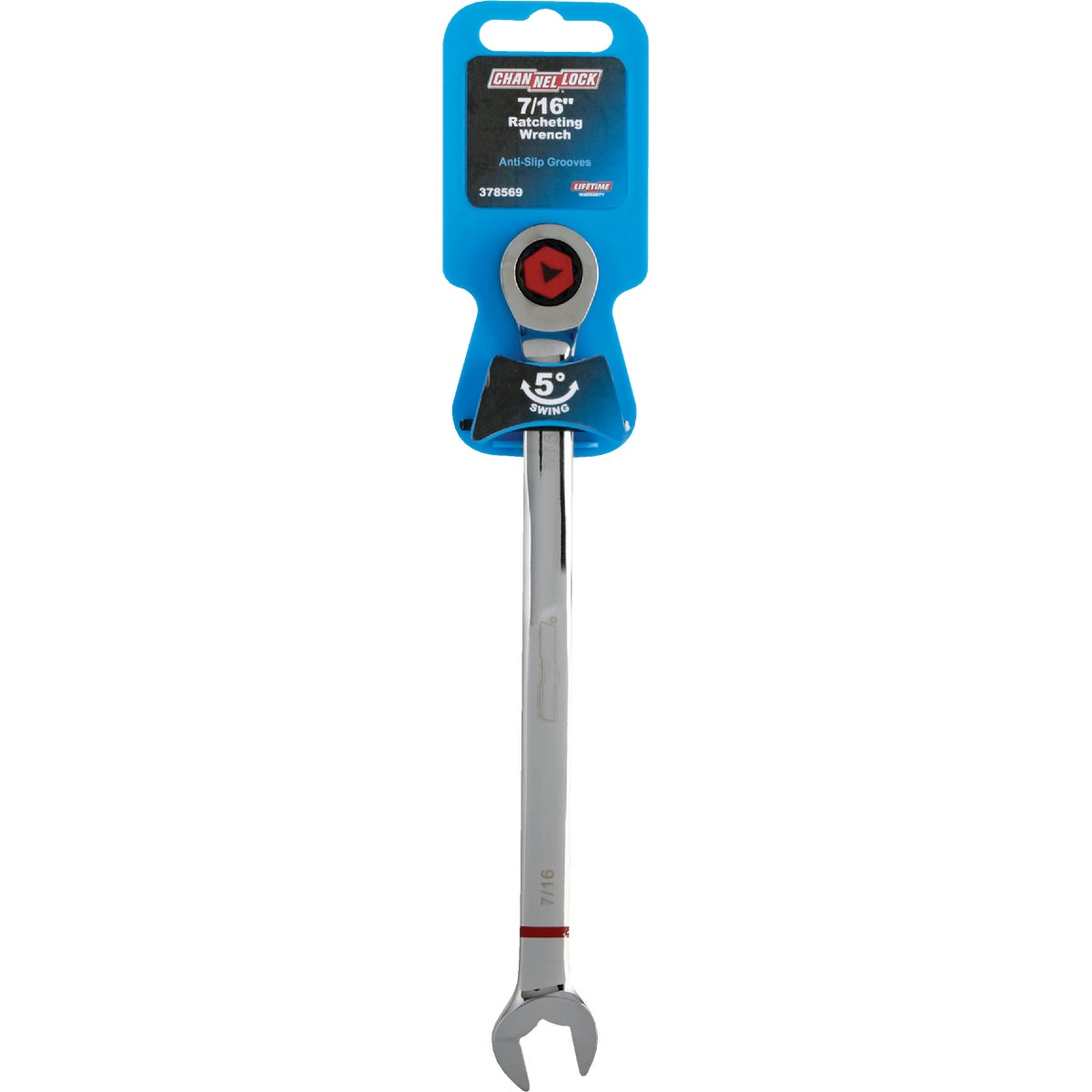 Channellock Standard 7/16 In. 12-Point Ratcheting Combination Wrench Image 2