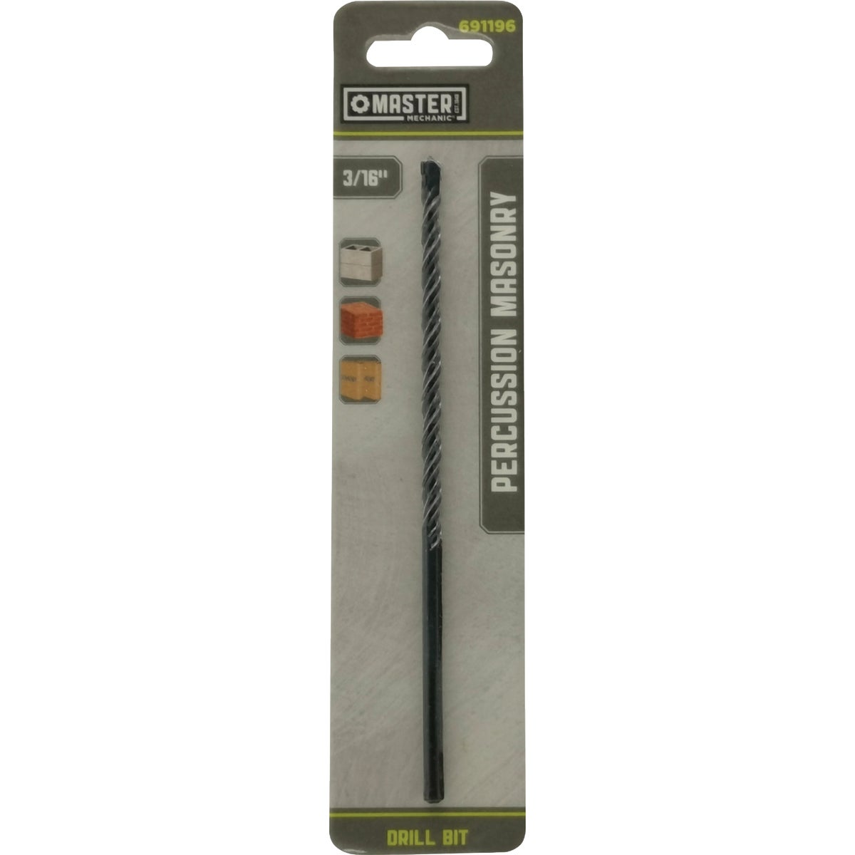 Master Mechanic 3/16 In. x 6 In. Percussion Masonry Drill Bit Image 1