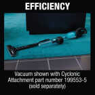 Makita 18V LXT Cordless Bagless Compact Stick Vacuum Cleaner, Black (Tool Only) Image 8