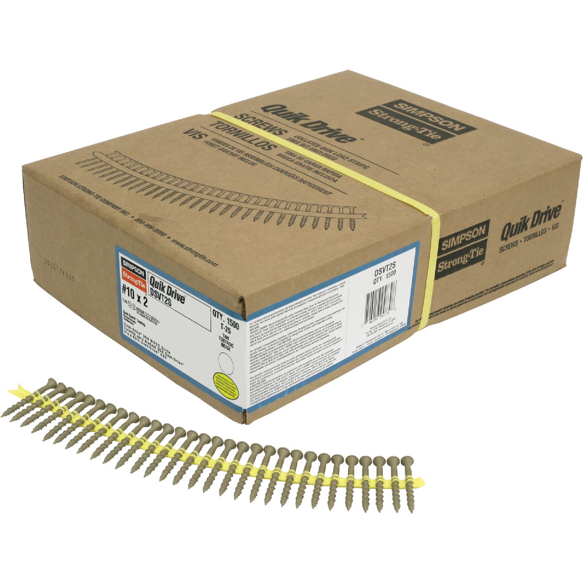 Deck-Drive DSV WOOD Screw (Collated)  #10 x 2 in. T25 6-Lobe, Tan (1500-Qty)