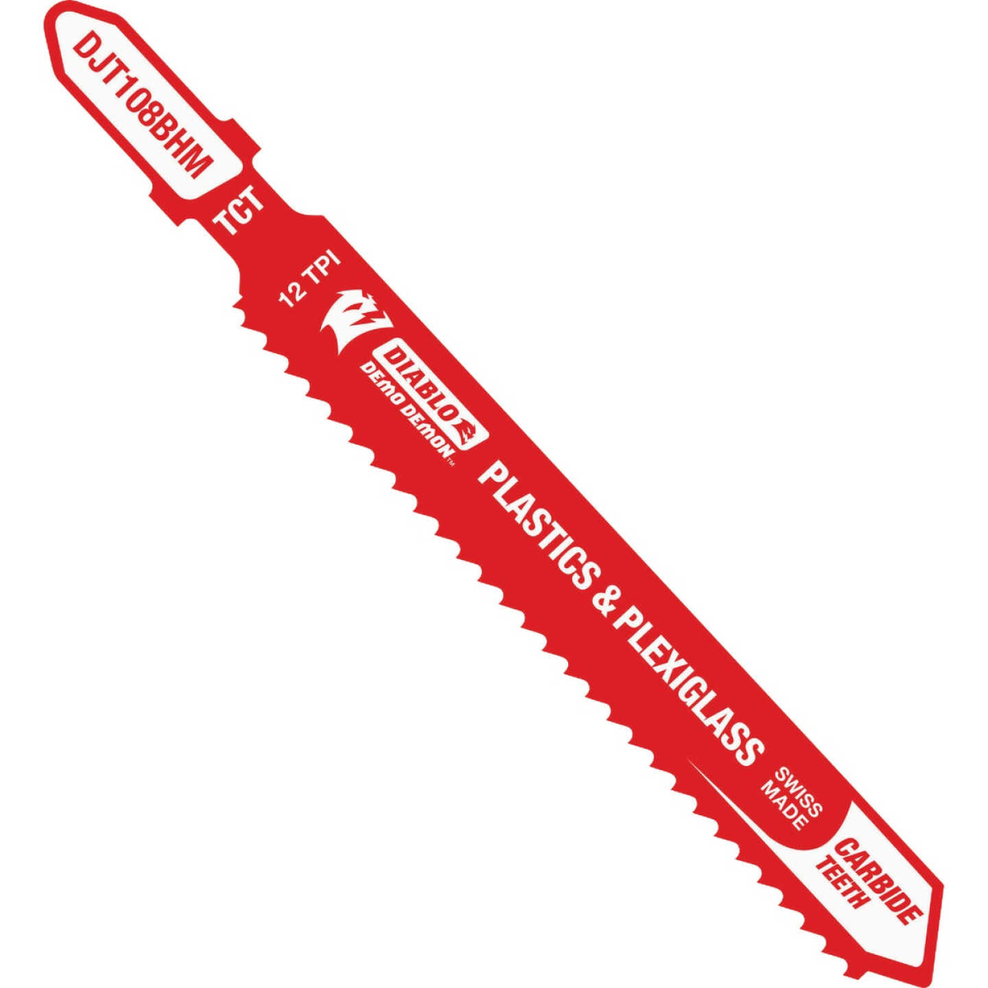 Diablo Demo Demon 3-1/2 In. x 12 TPI Carbide Jig Saw Blade for Plastic & Plexiglass Image 1