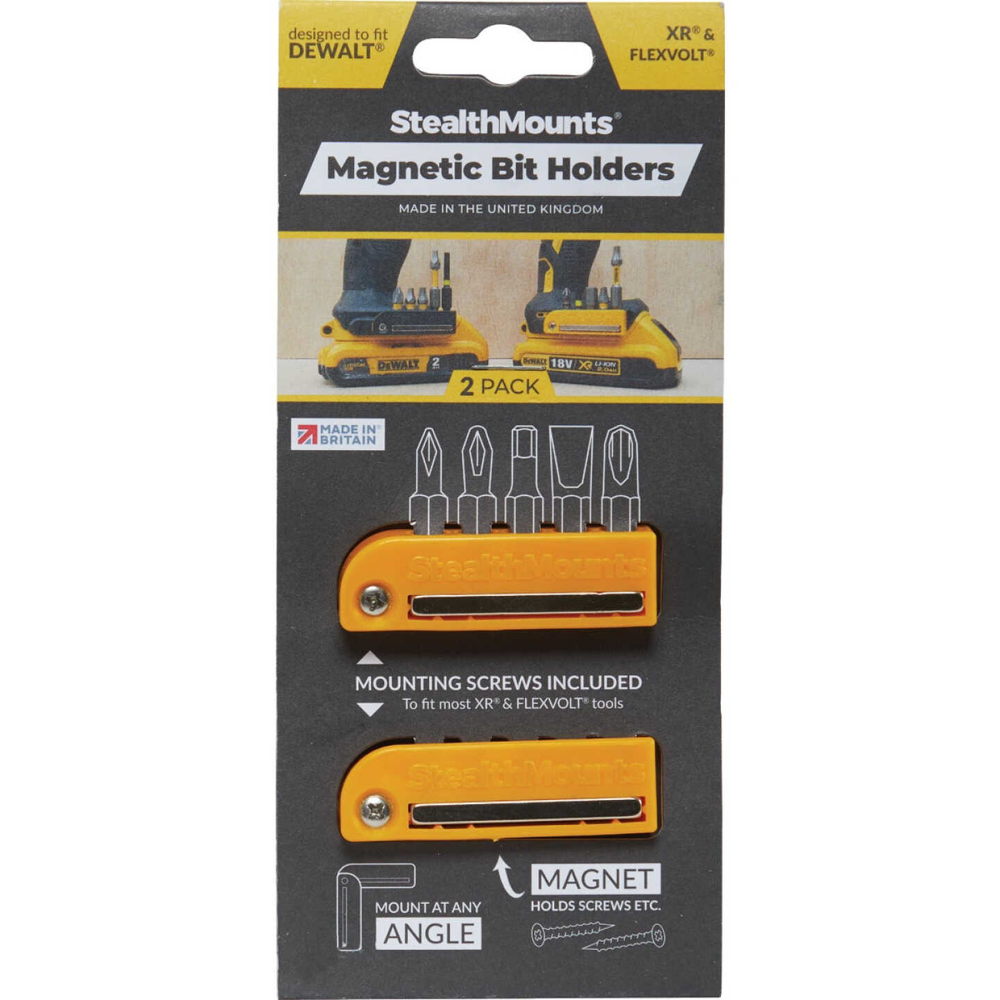 StealthMounts Magnetic Bit Holders for DEWALT 20V MAX (2-Pack) Image 2