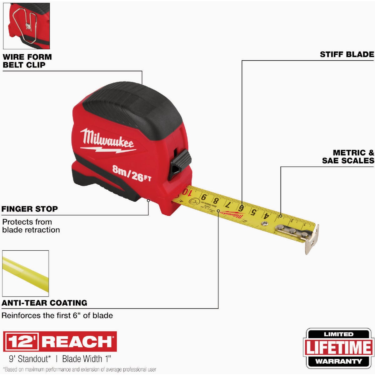 Milwaukee 26 Ft. Compact Tape Measure Image 2