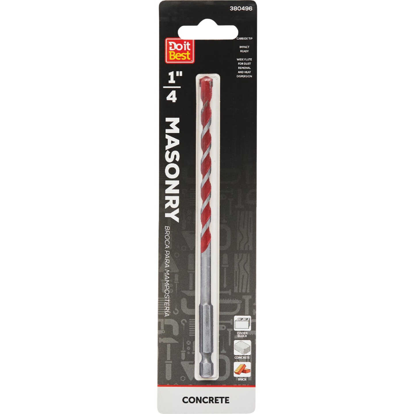 Do it Best 1/4 In. x 6 In. Impact Ready Carbide Masonry Drill Bit Image 1