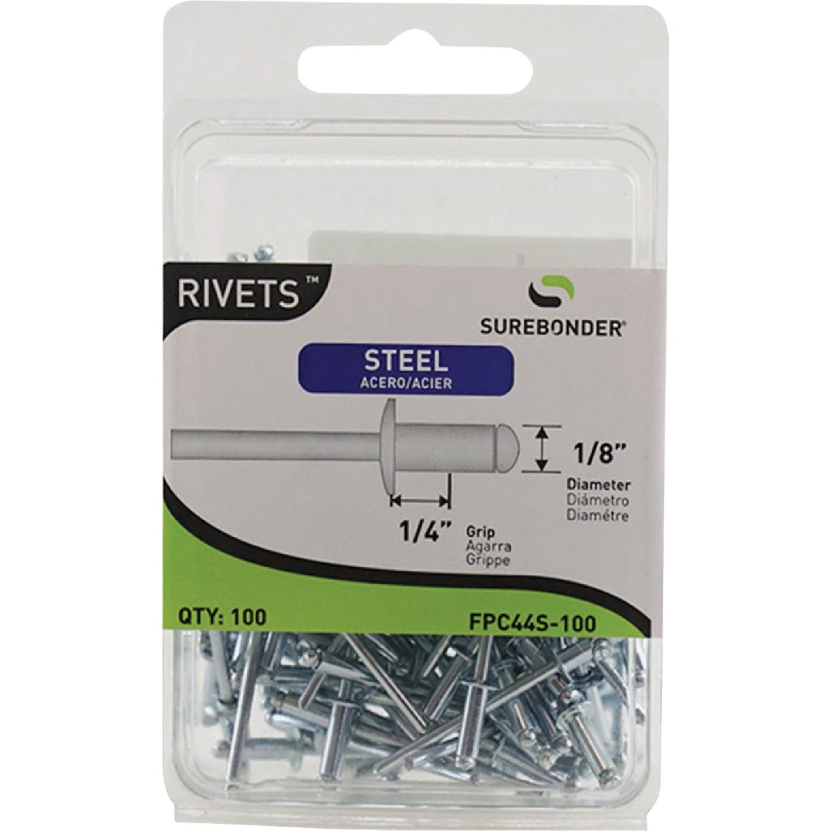 Surebonder 1/8 In. x 1/4 In. Steel Rivet (100-Pack)