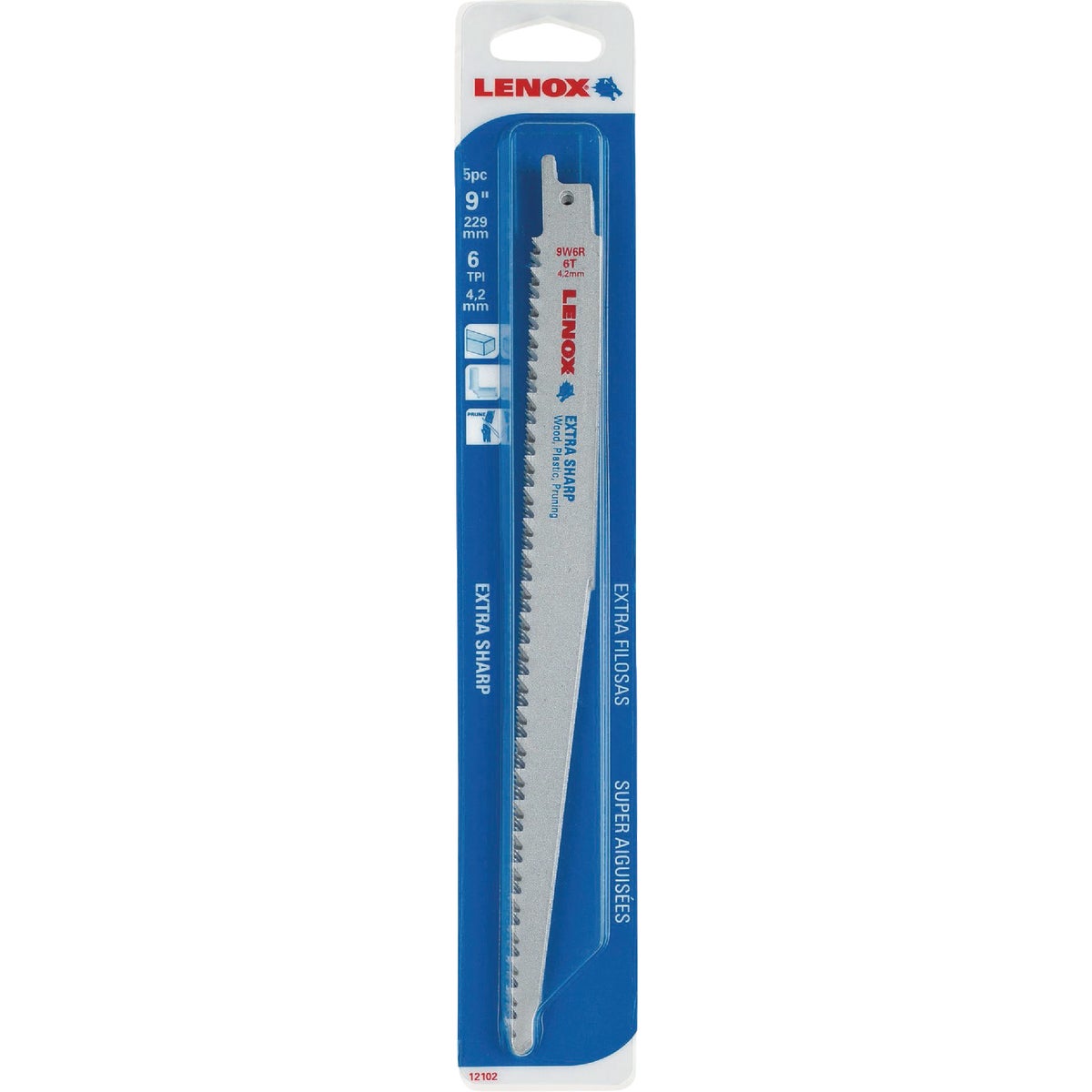 Lenox 9 In. 6 TPI Reciprocating Saw Blade (5-Pack) Image 2