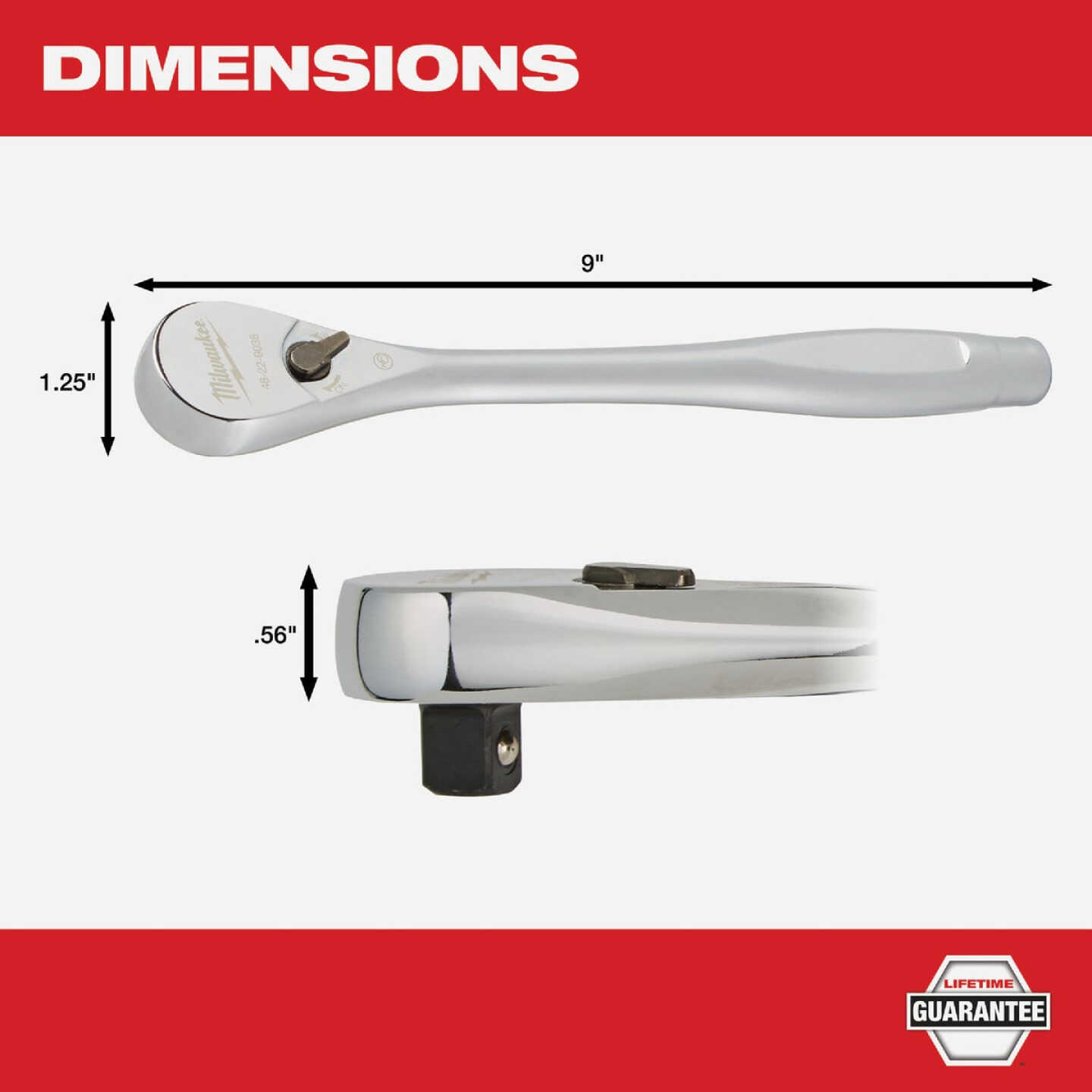 Milwaukee 3/8 In. Drive 90-Tooth Ratchet Image 4
