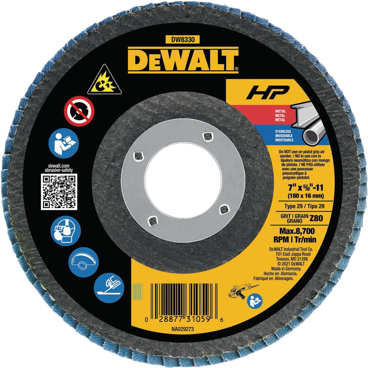 DEWALT 7 In. 80-Grit Flap Disc