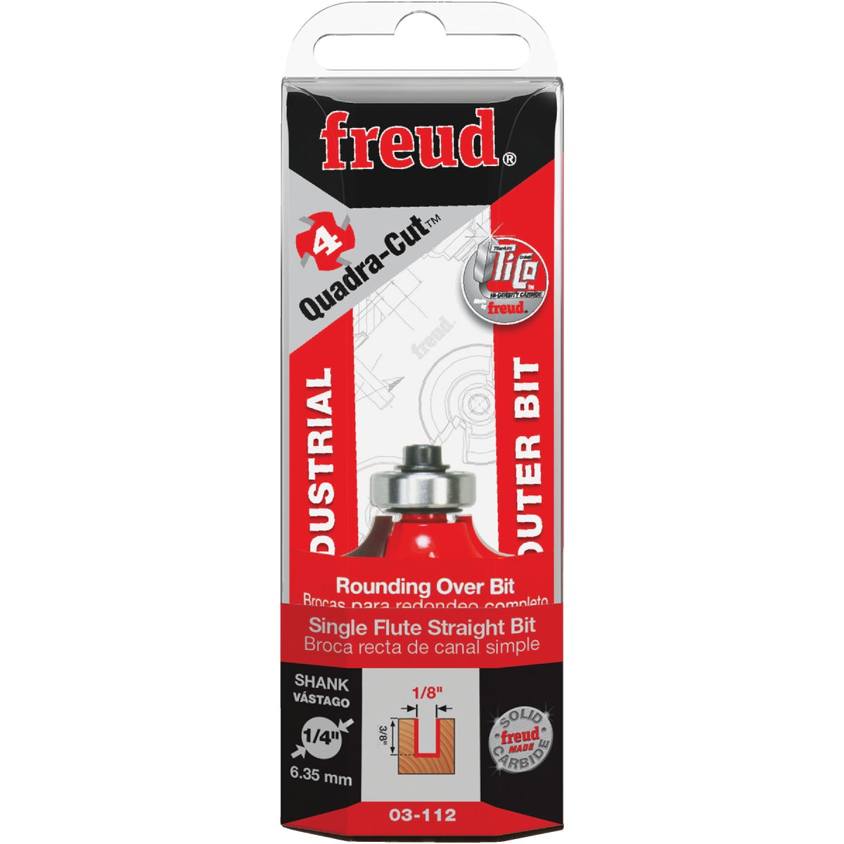 Freud 1/4 In. x 1/2 In. Quadra-Cut Rounding Over Bit with 1/4 In. Shank