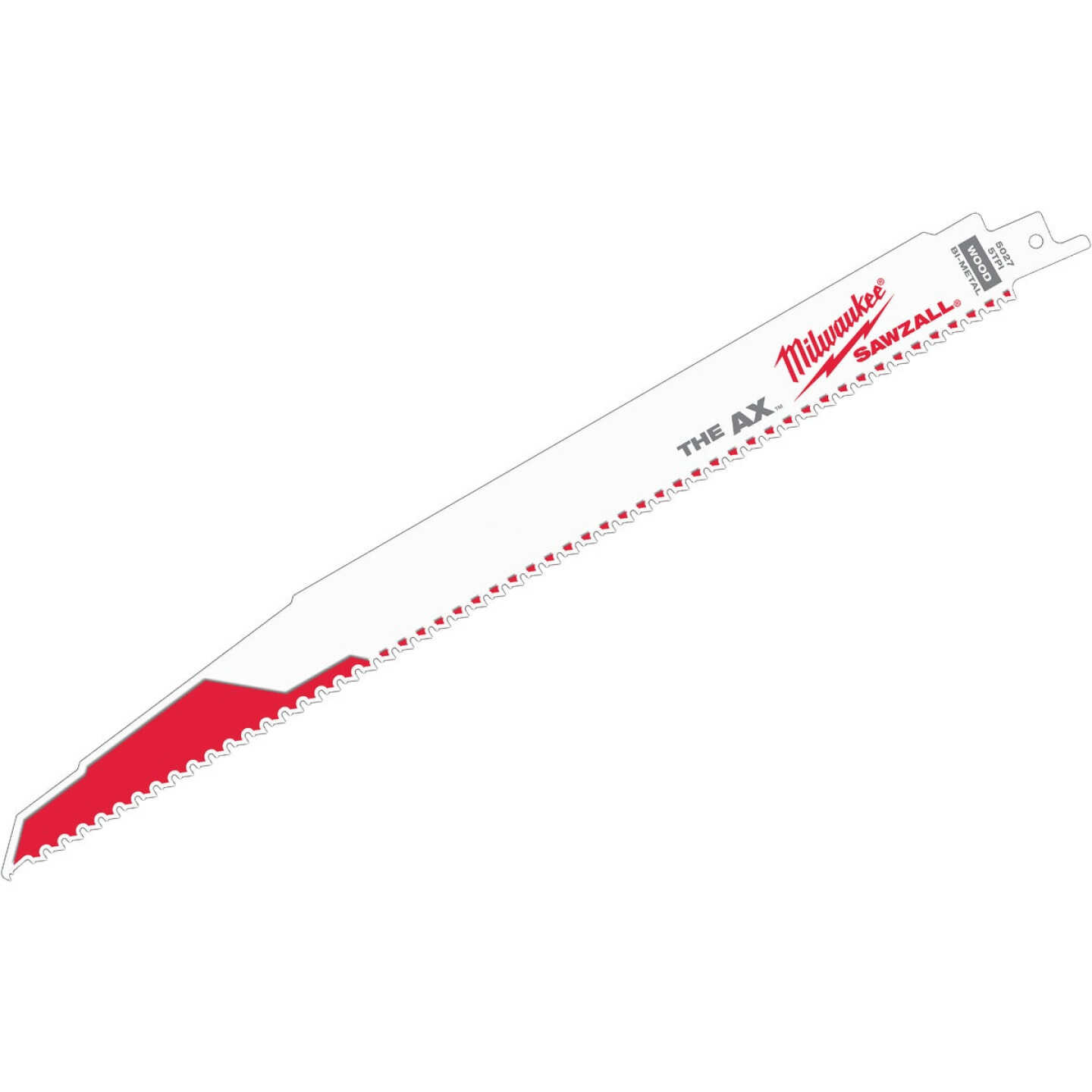 Milwaukee SAWZALL The AX 12 In. 5 TPI Wood with Nails Demolition Reciprocating Saw Blade (5-Pack) Image 1