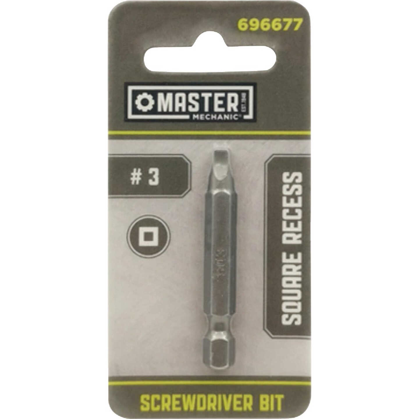 Master Mechanic 2 In. #3 Square Recess Screwdriver Bit Image 1