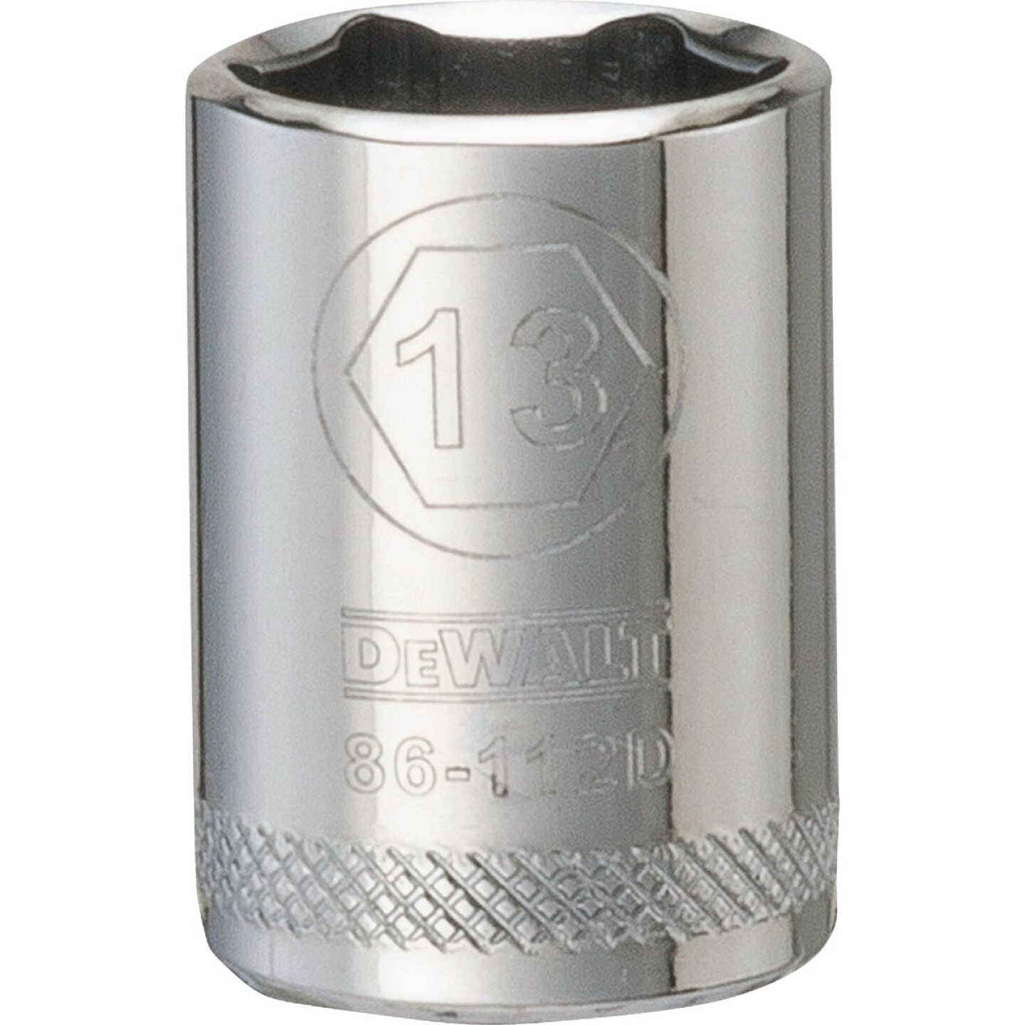 DEWALT 1/4 In. Drive 13mm 6-Point Shallow Metric Socket Image 1