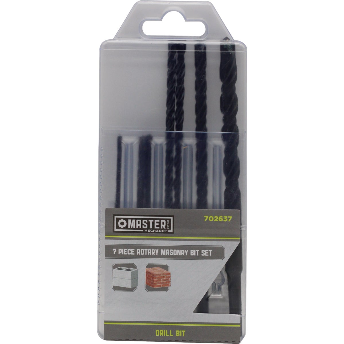 Master Mechanic Percussion Masonry Drill Bit Set (7-Piece)