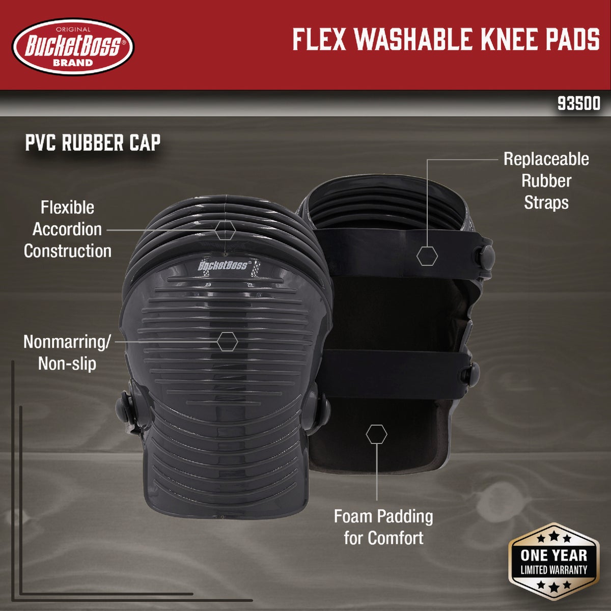 Bucket Boss Flex Washable Kneepads Image 2
