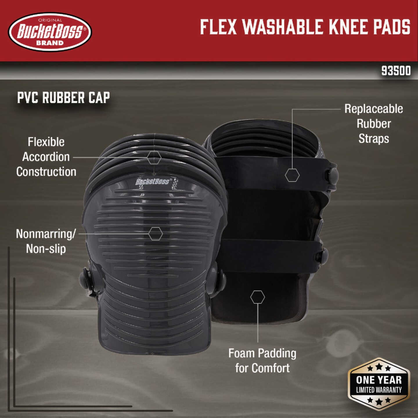 Bucket Boss Flex Washable Kneepads Image 2