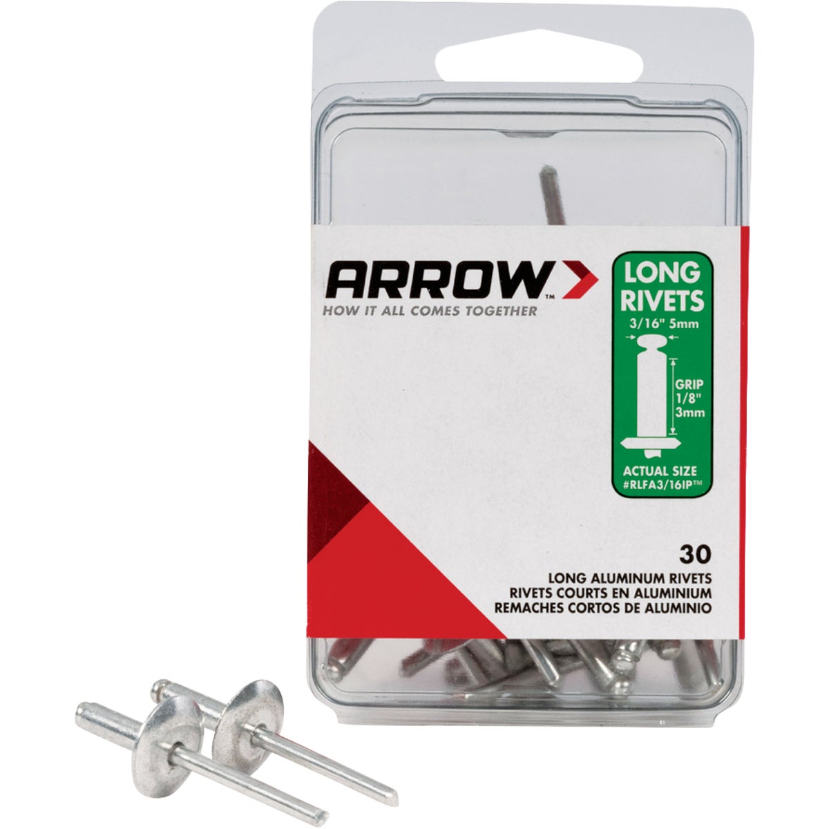 Arrow 3/16 In. Long Flange Aluminum Rivet (30-Pack)