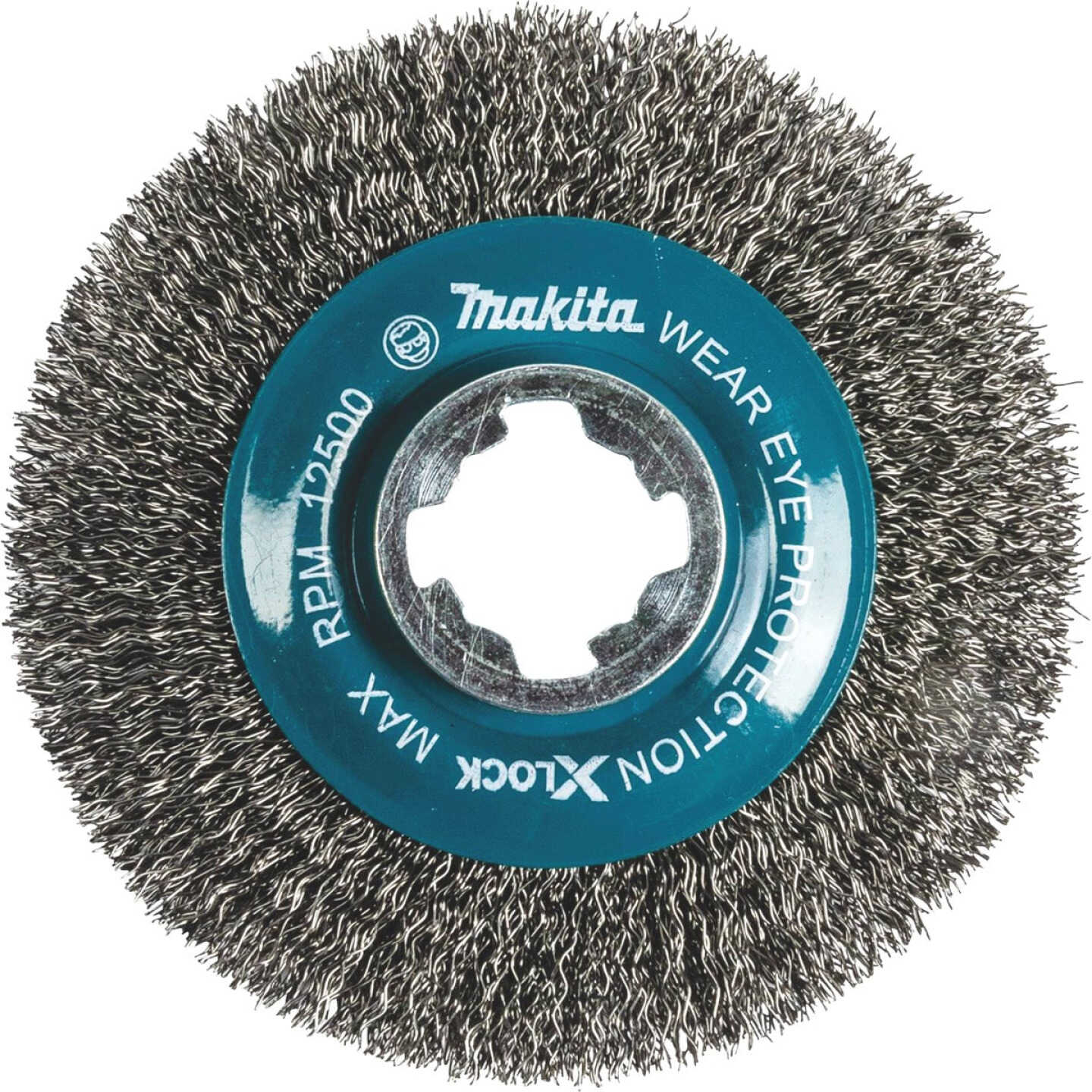 Makita X-LOCK 4-1/2 In. Crimped 0.012 In. Carbon Steel Cup Angle Grinder Wire Brush Image 1