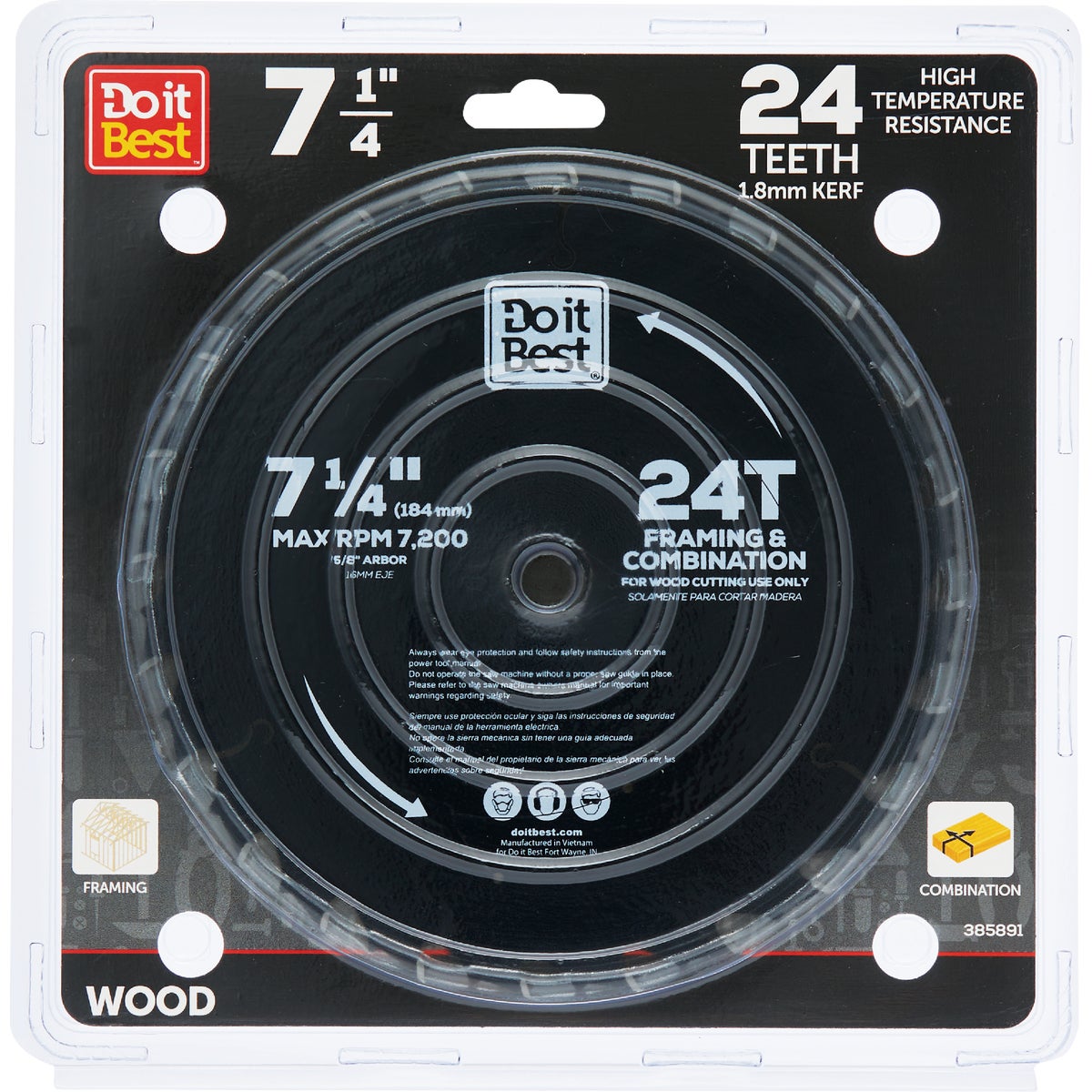 Do it Best 7-1/4 In. 24-Tooth Framing & Combination Circular Saw Blade Image 1