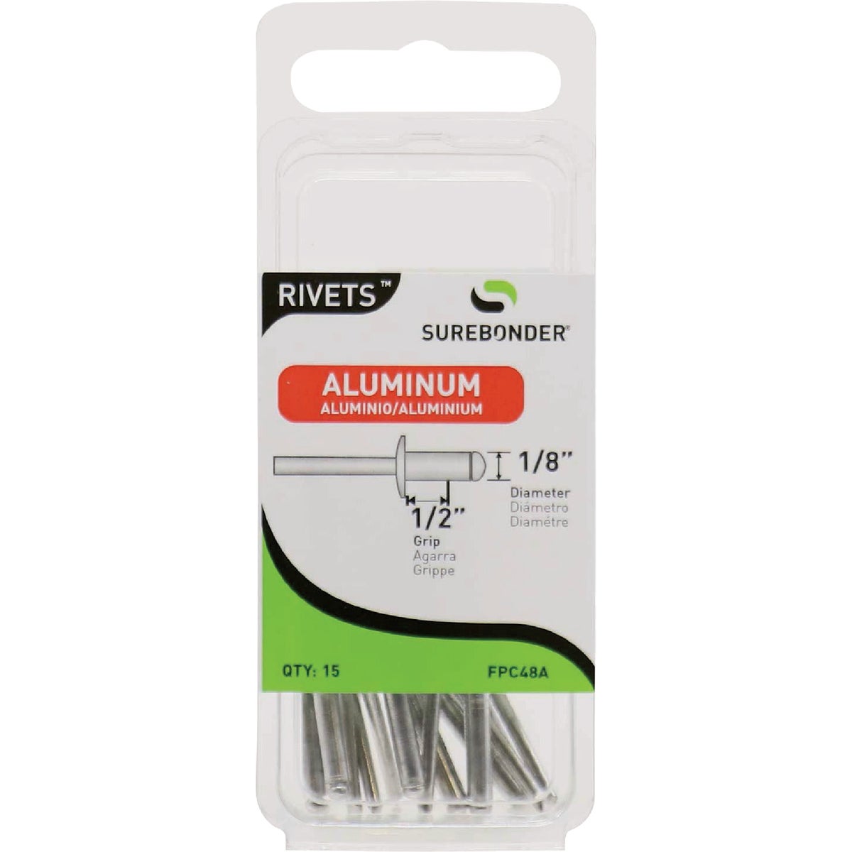 Surebonder 1/8 In. x 1/2 In. Aluminum Rivet (15-Pack)