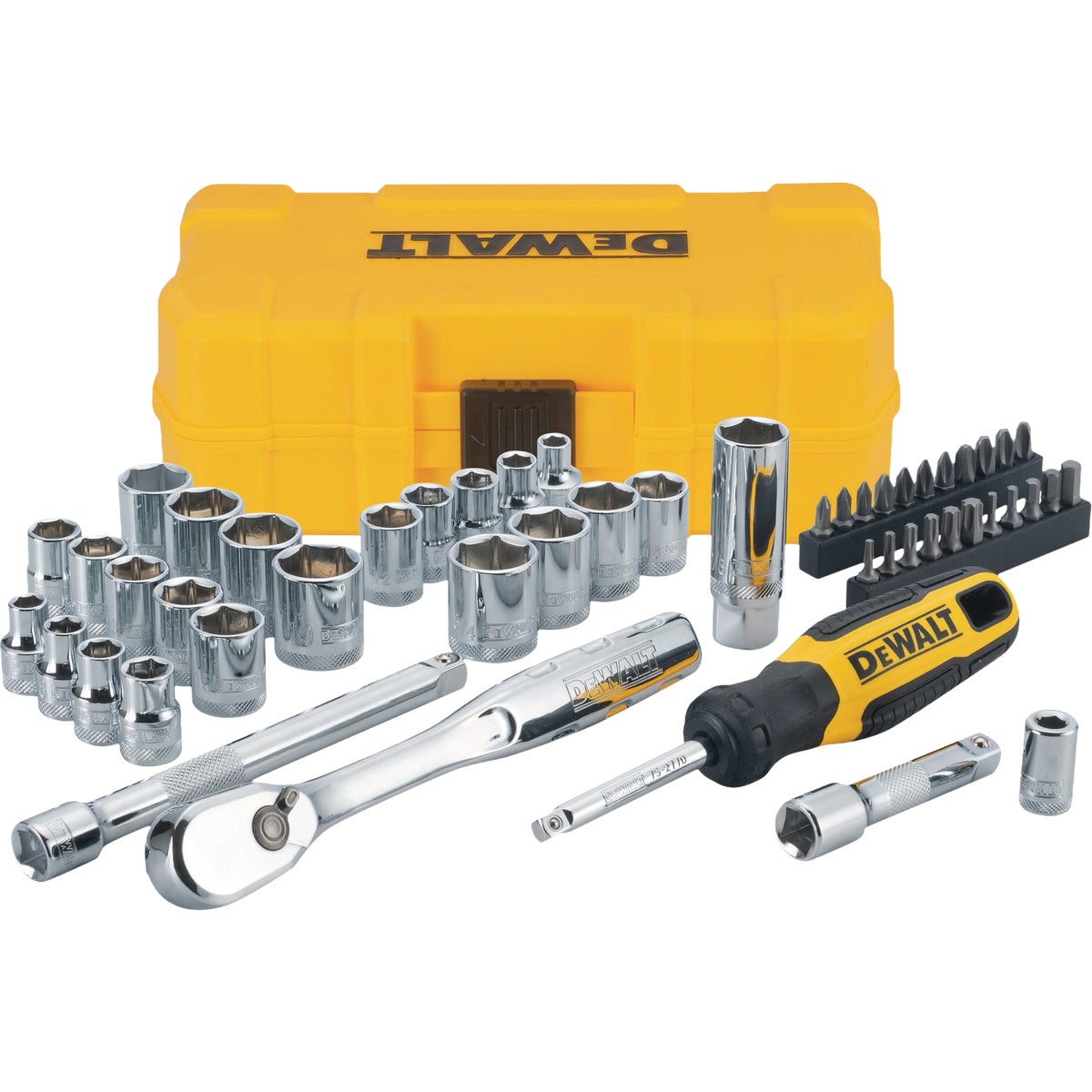 DEWALT SAE & Metric Mechanics Tool & Socket Set (50-Piece)