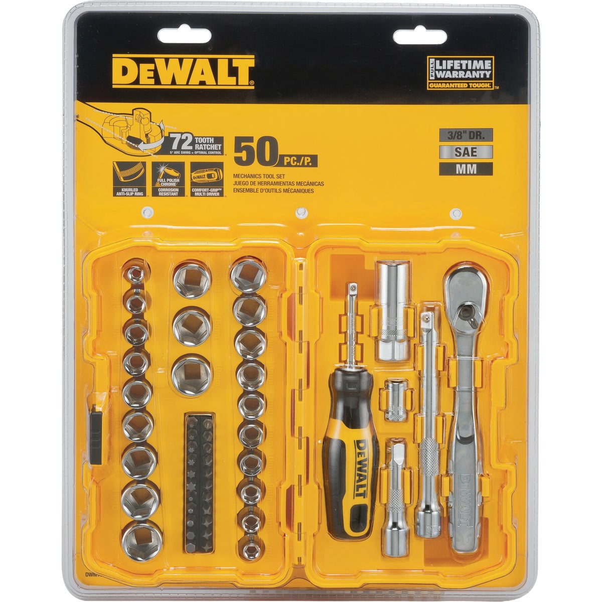 DEWALT SAE & Metric Mechanics Tool & Socket Set (50-Piece) Image 2
