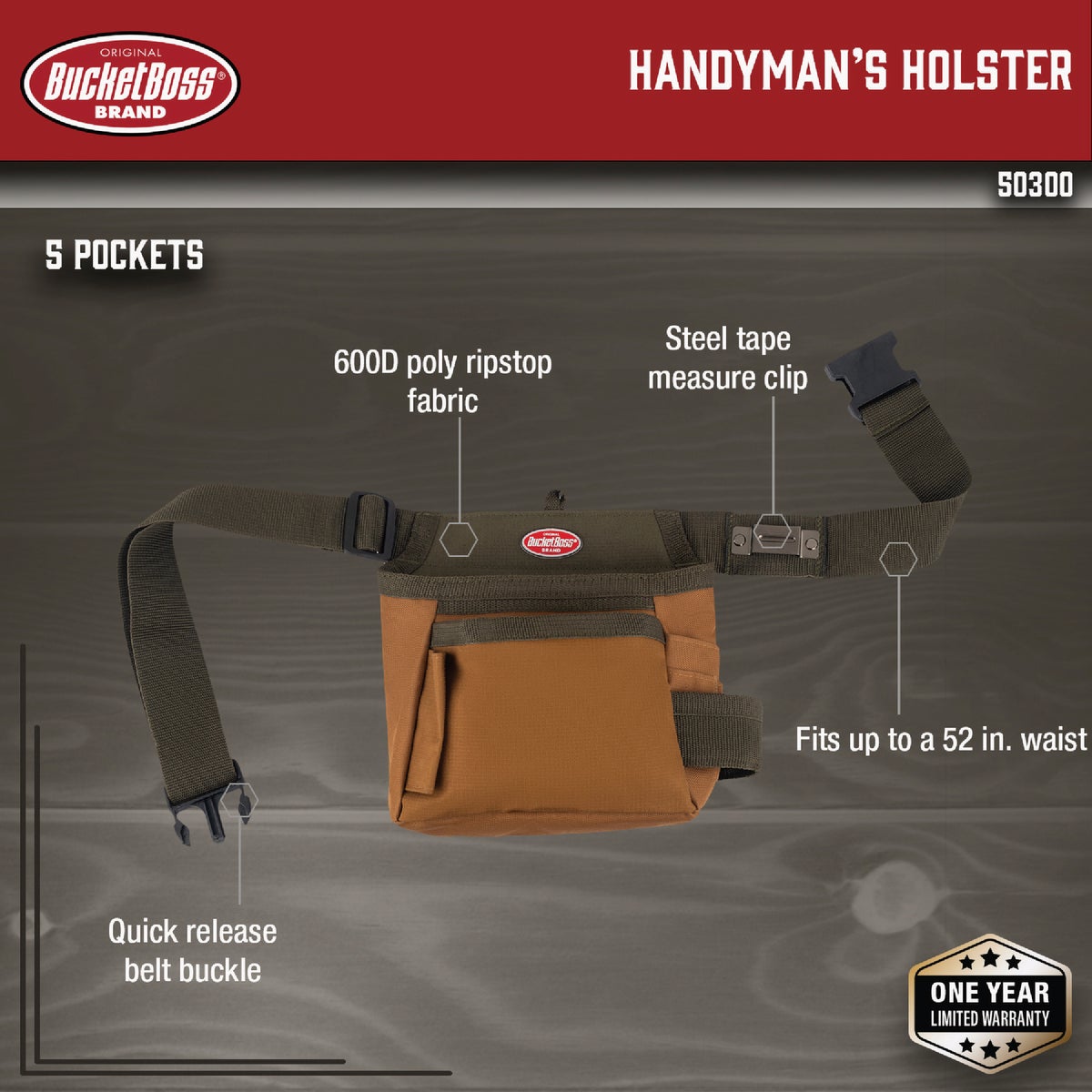 Bucket Boss 5-Pocket Handyman's Holster Pouch Image 2