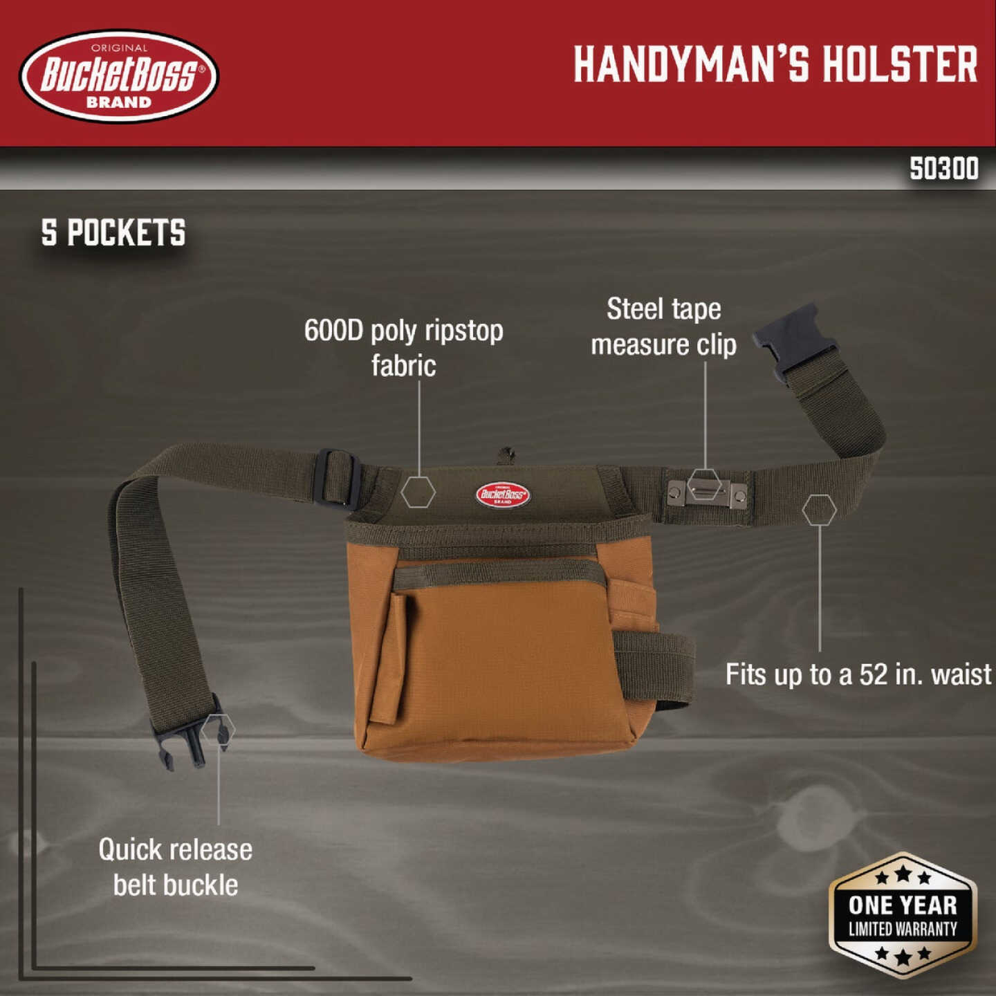 Bucket Boss 5-Pocket Handyman's Holster Pouch Image 2