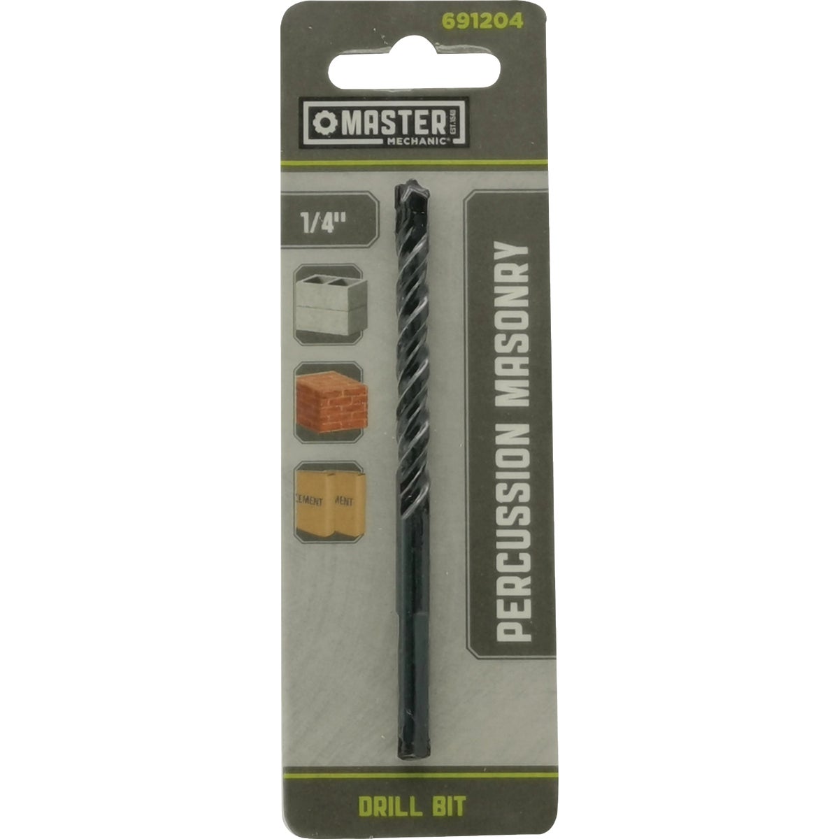 Master Mechanic 1/4 In. x 4 In. Percussion Masonry Drill Bit