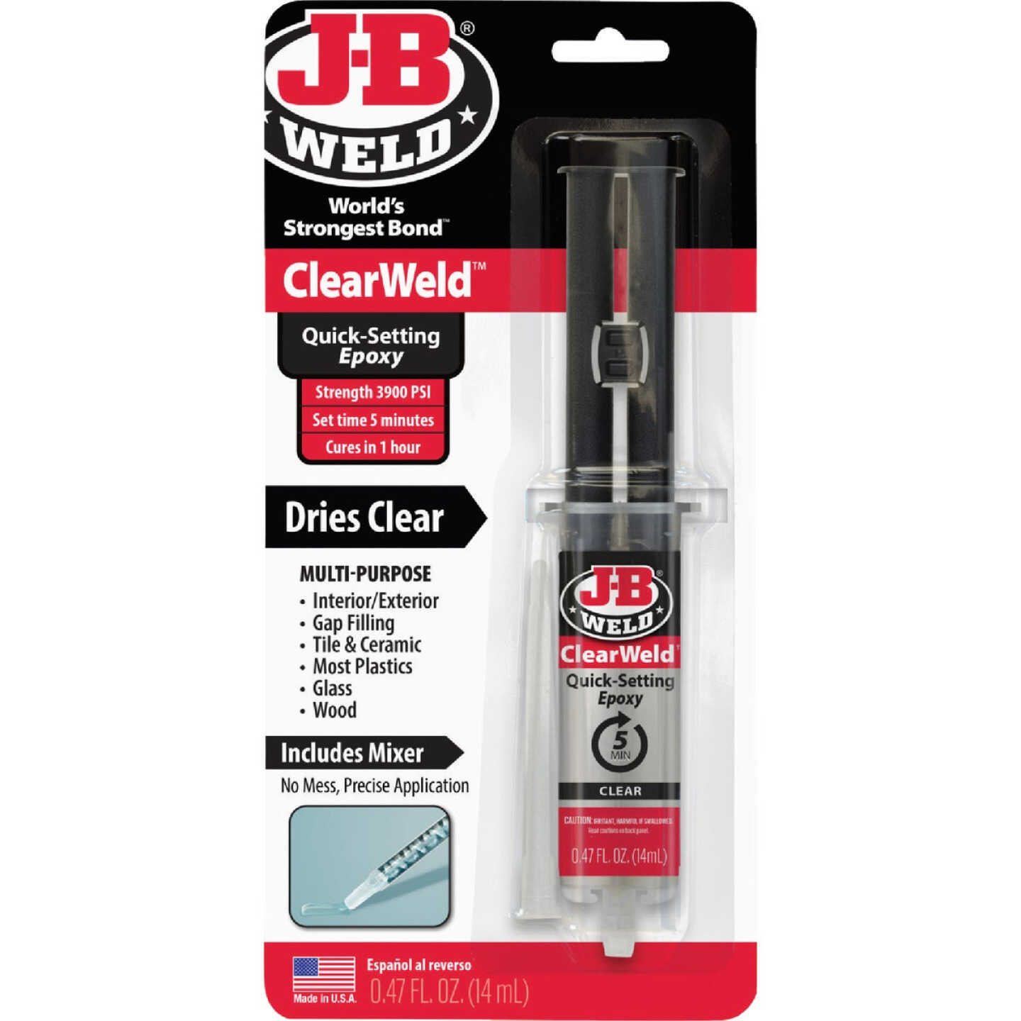 J-B Weld 0.47 Oz. ClearWeld Epoxy Image 1