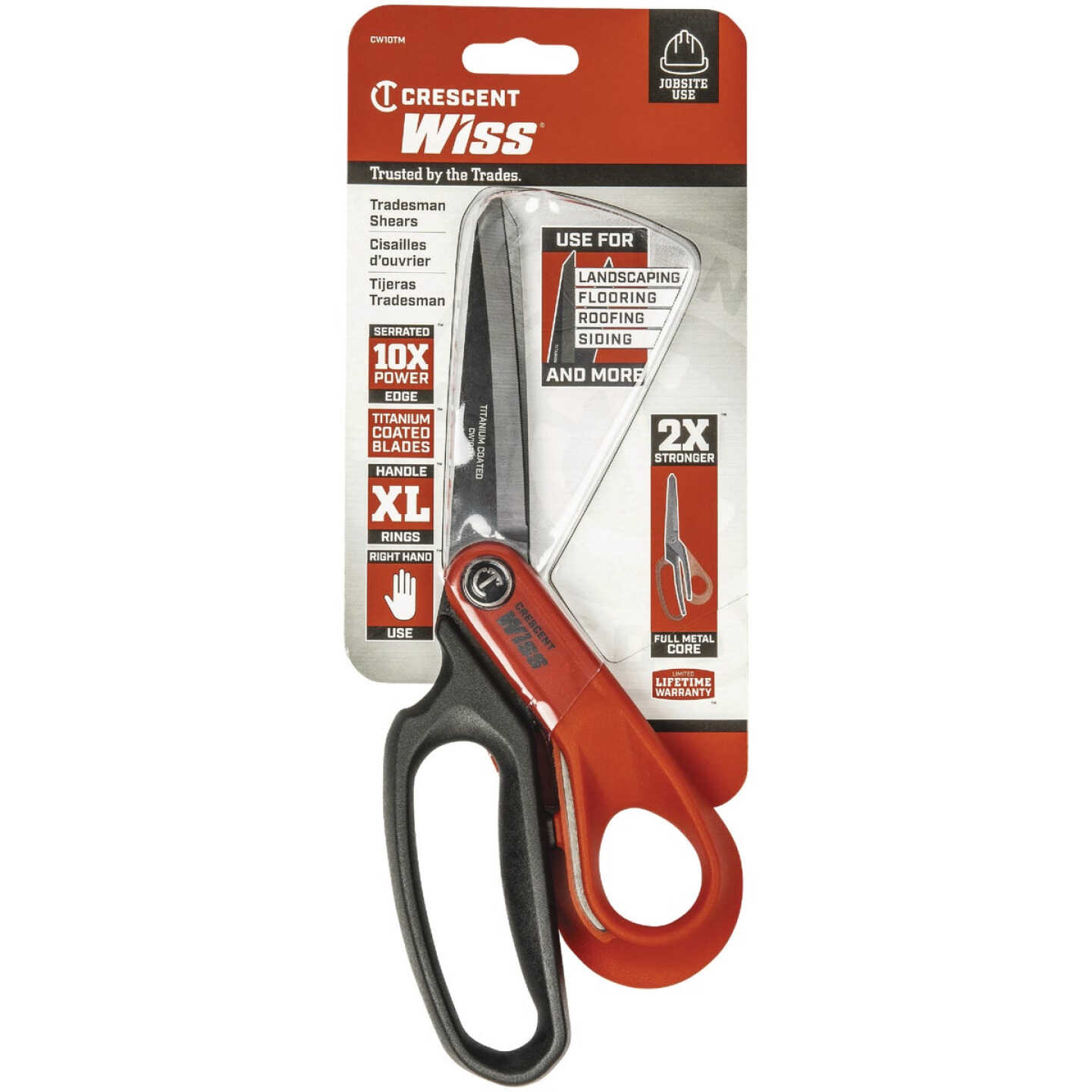 Crescent Wiss 10 In. Heavy-Duty Titanium Coated Right Hand Tradesman Shears Image 2