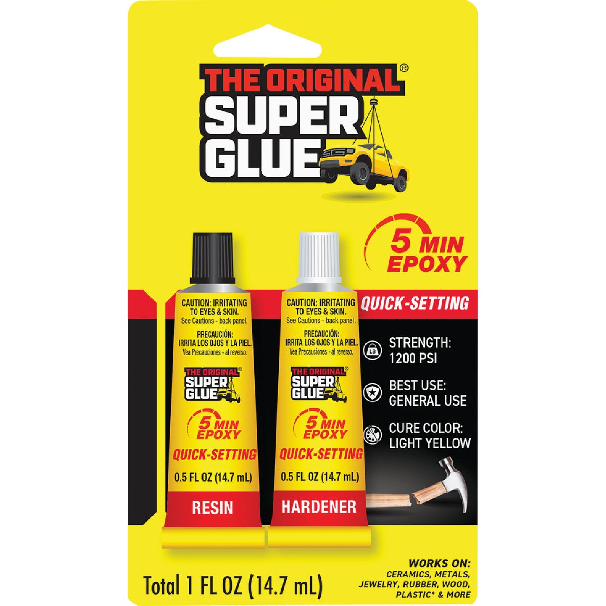 The Original Super Glue 5 Min. Epoxy 1/2 Oz. Resin and Hardener Tubes