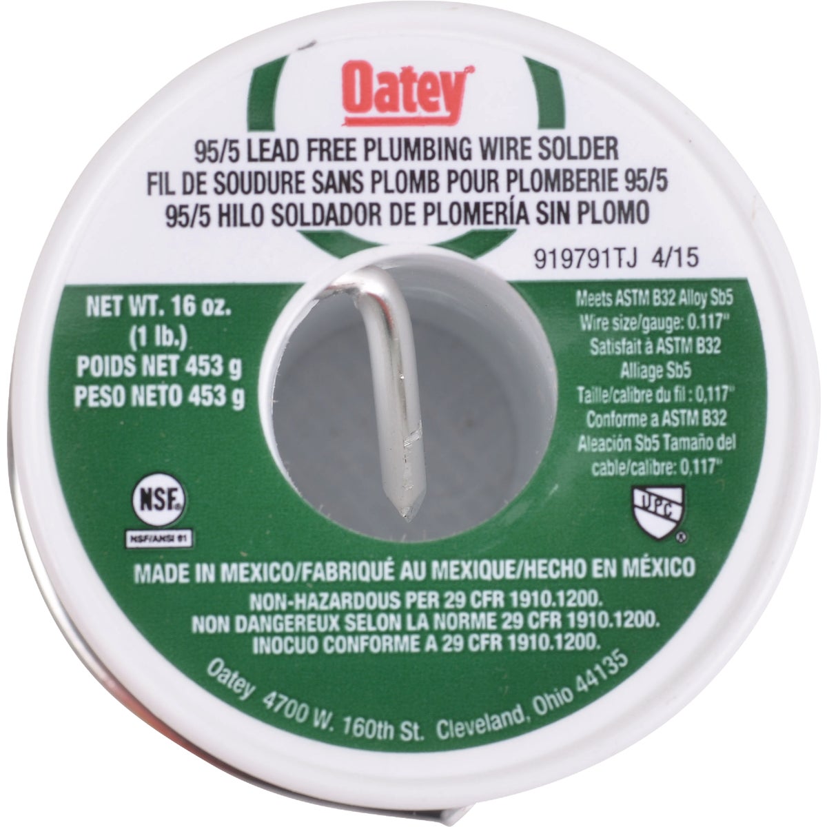 Oatey 1 Lb. 95/5 Wire Solder