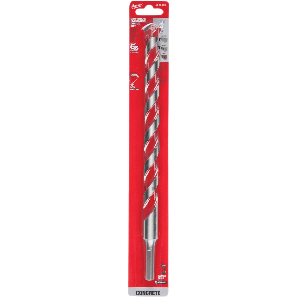 Milwaukee SHOCKWAVE 3/4 In. x 12 In. Impact Duty Masonry Carbide Hammer Drill Bit Image 1