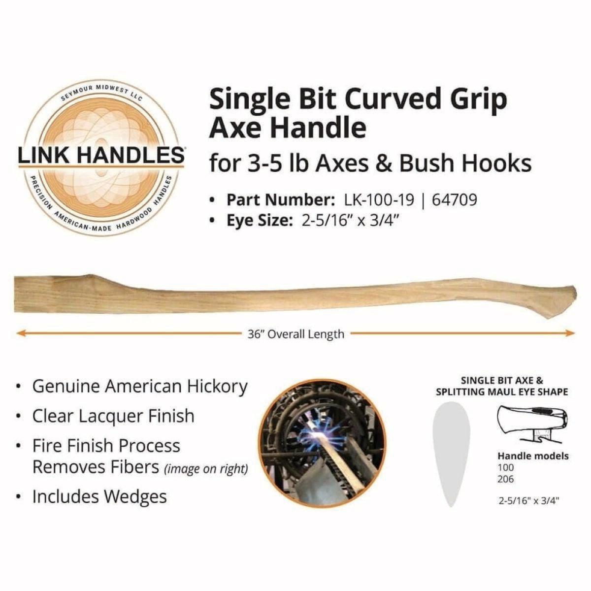 Link 36 In. Contractor Single Bit Axe Handle