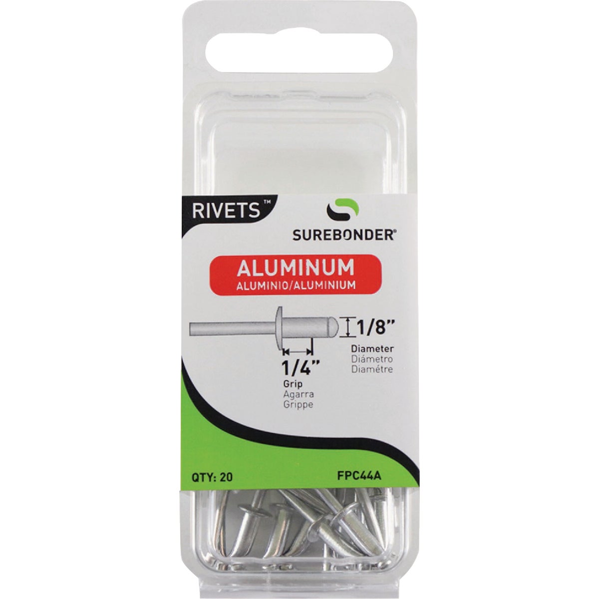 Surebonder 1/8 In. x 1/4 In. Aluminum Rivet (20-Pack)