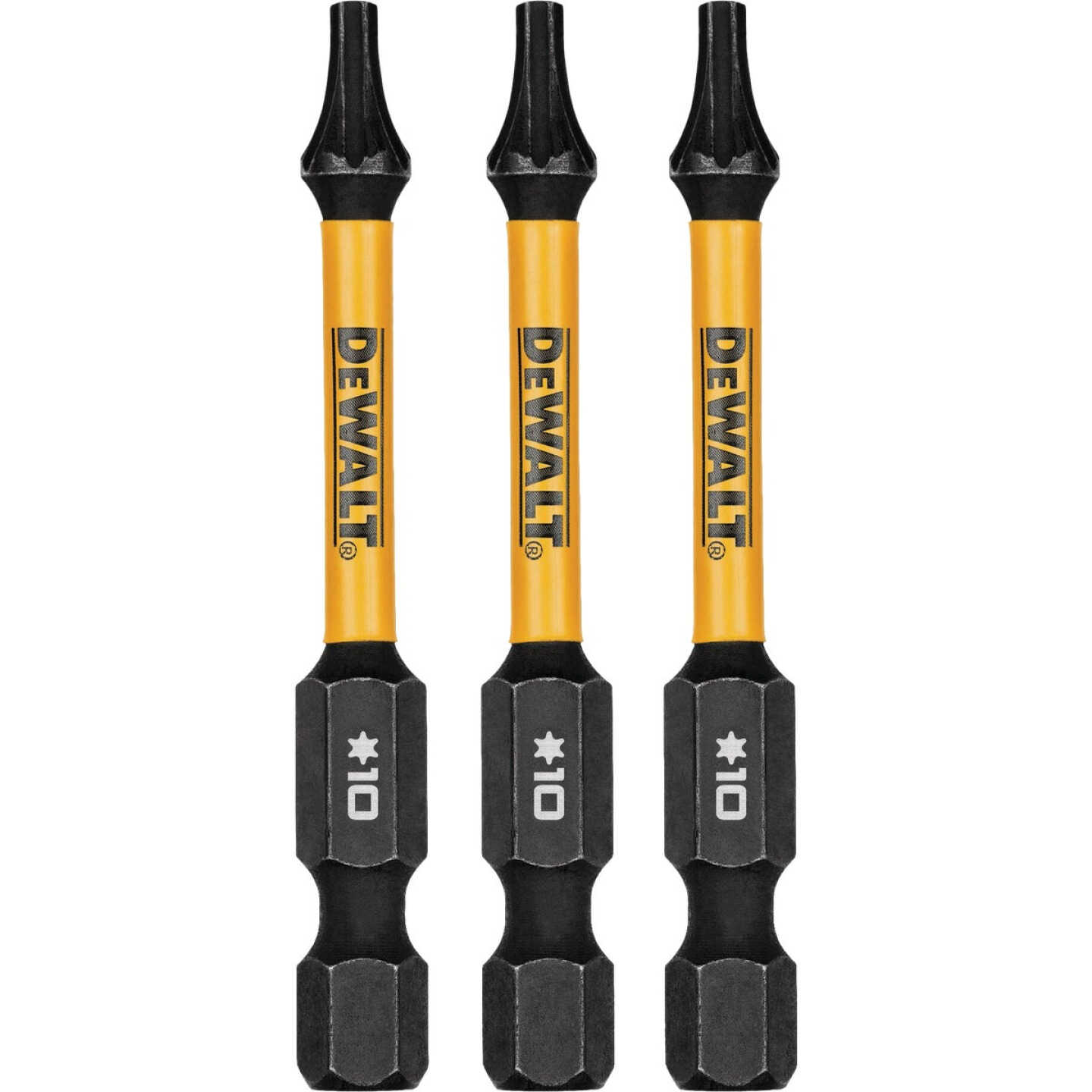DEWALT Elite Series FlexTorq 2.25 In. T10 Torx Impact Screwdriver Bit (3-Pack) Image 1