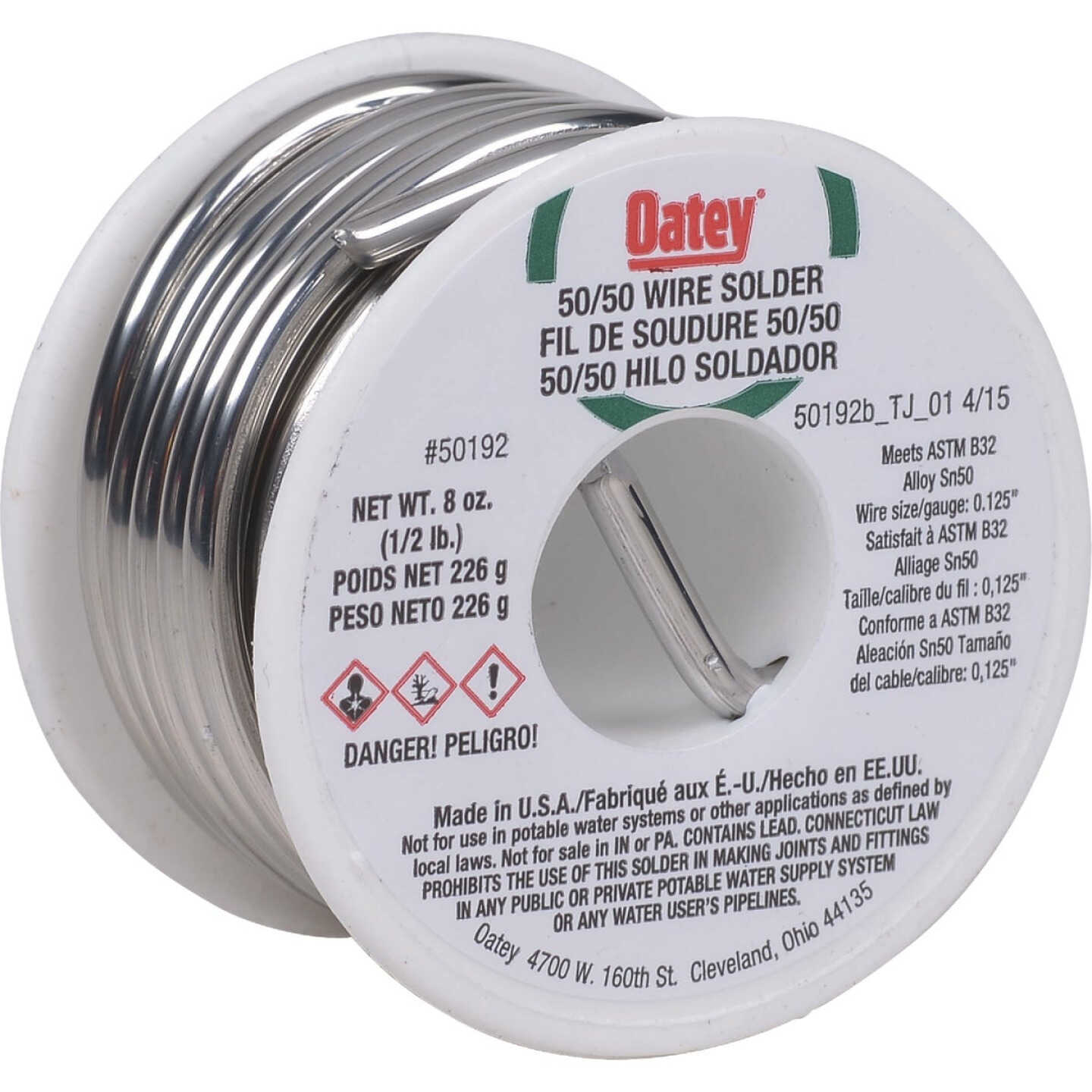 Oatey 1/2 Lb. 50/50 Wire Solder Image 1
