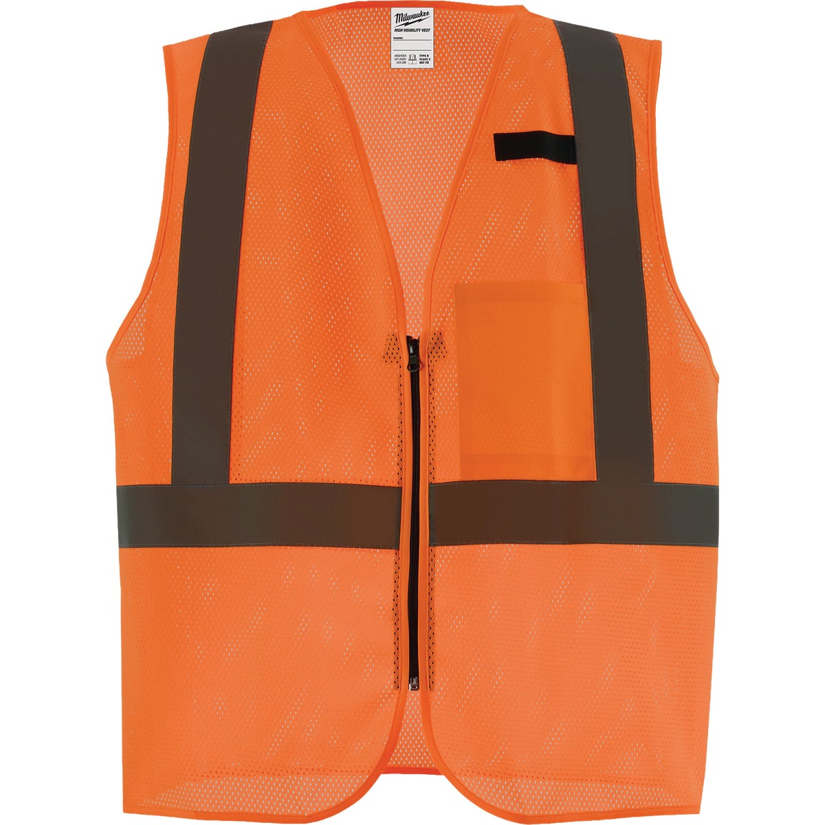 Milwaukee ANSI Class 2 High Vis Orange Mesh Safety Vest, Large/XL