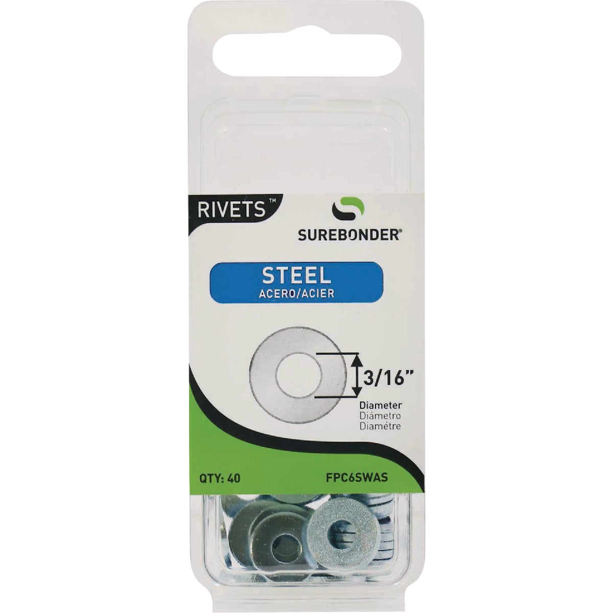 Surebonder 3/16 In. Steel Rivet Washer (40-Pack)