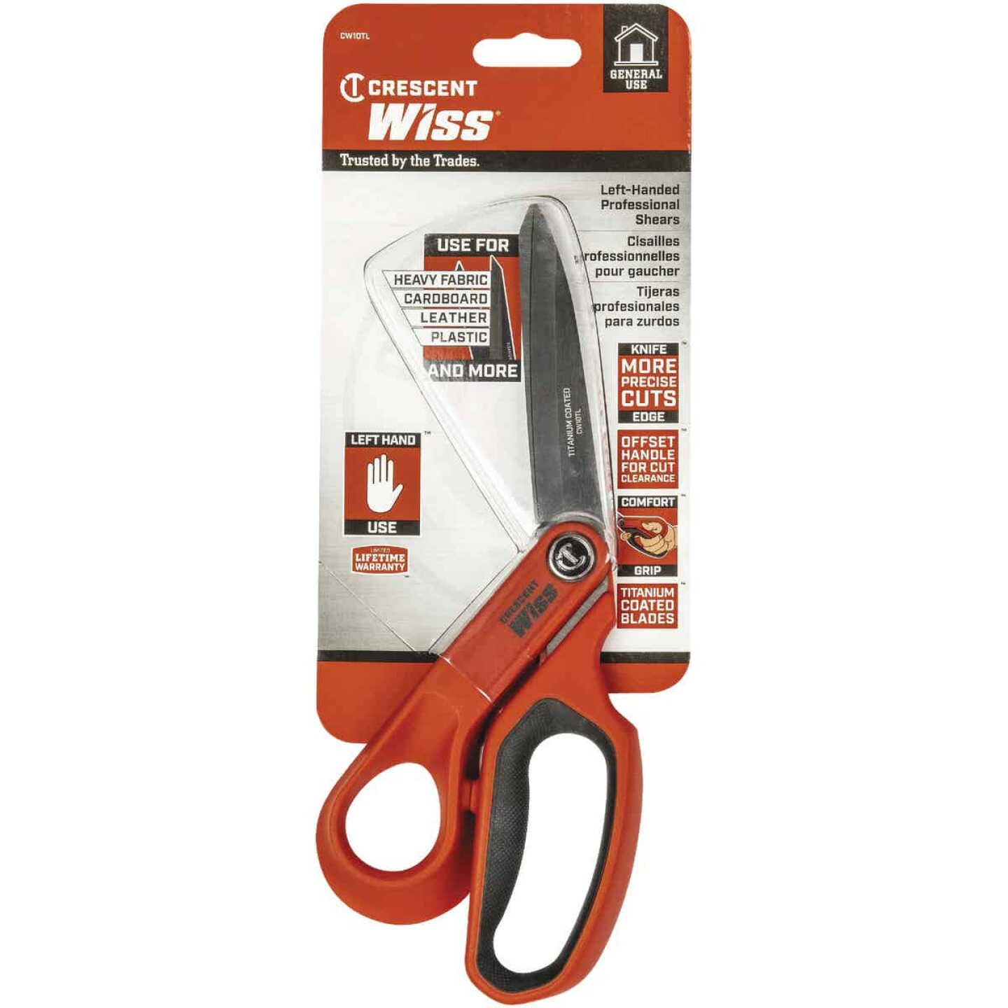 Crescent Wiss 9.5 In. Titanium Coated Offset Left Hand Tradesman Shears Image 2